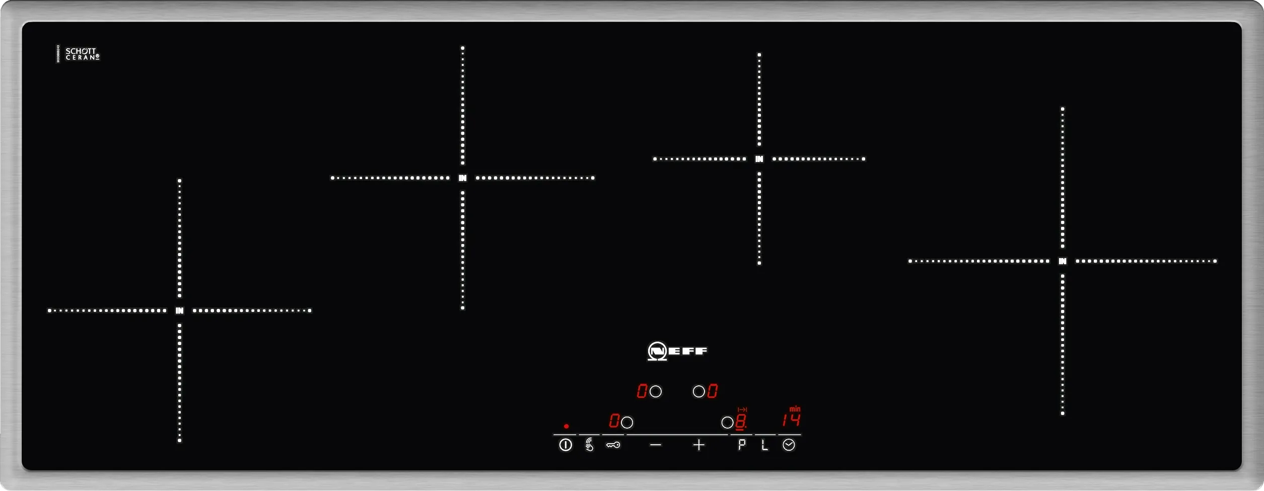 Induction hob 90 cm surface mount with frame