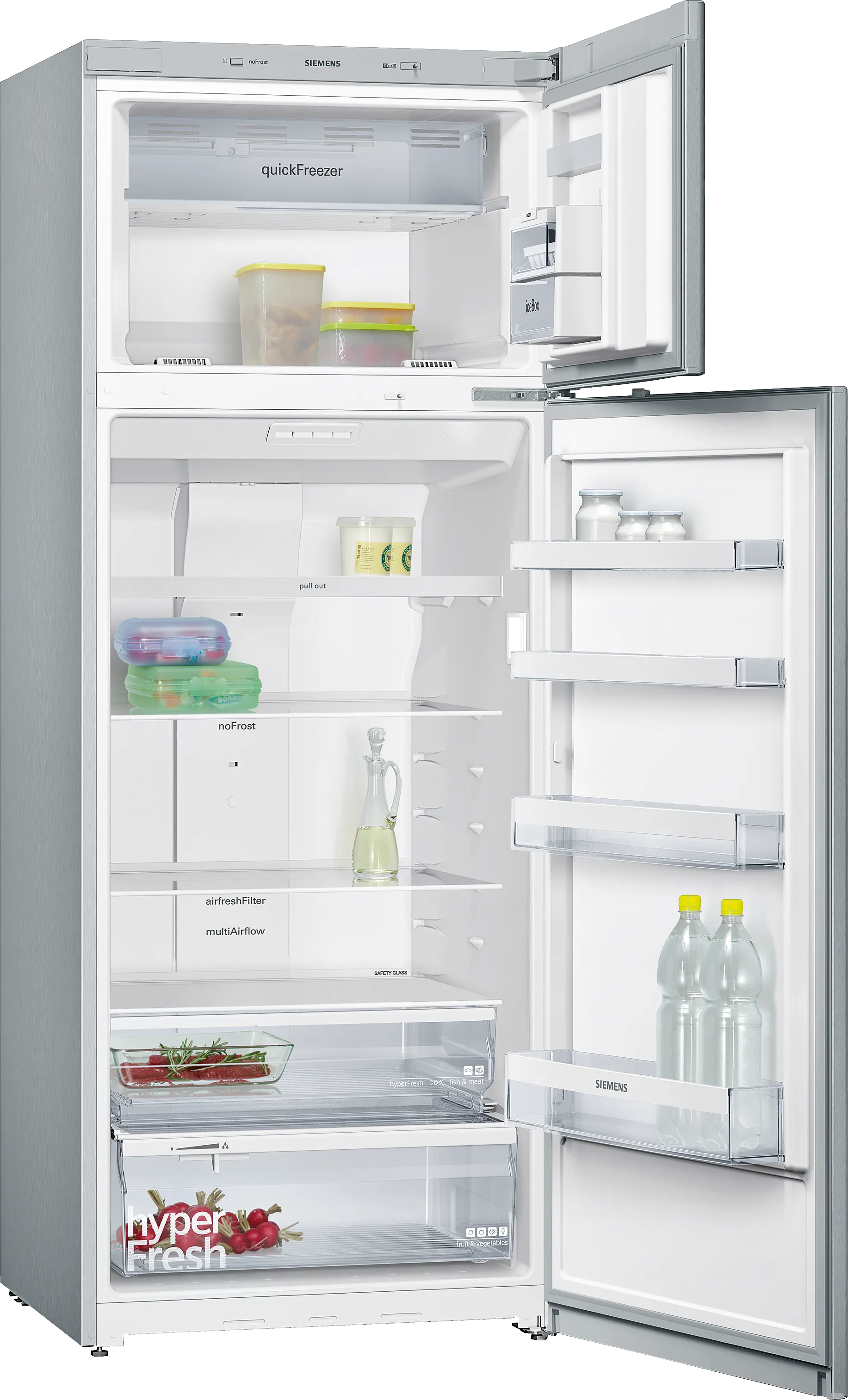 iQ300 Üstten Donduruculu Buzdolabı 186 x 70 cm Kolay temizlenebilir Inox, Total noFrost 