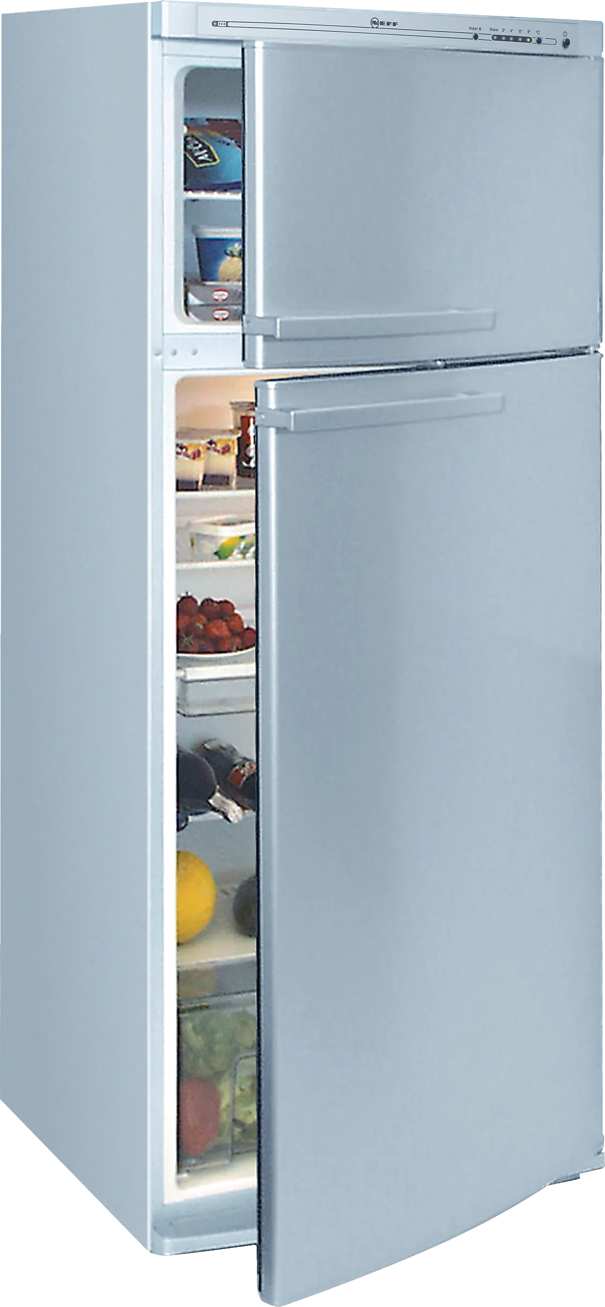  free-standing fridge-freezer with freezer at top 170 x 70 cm Silver