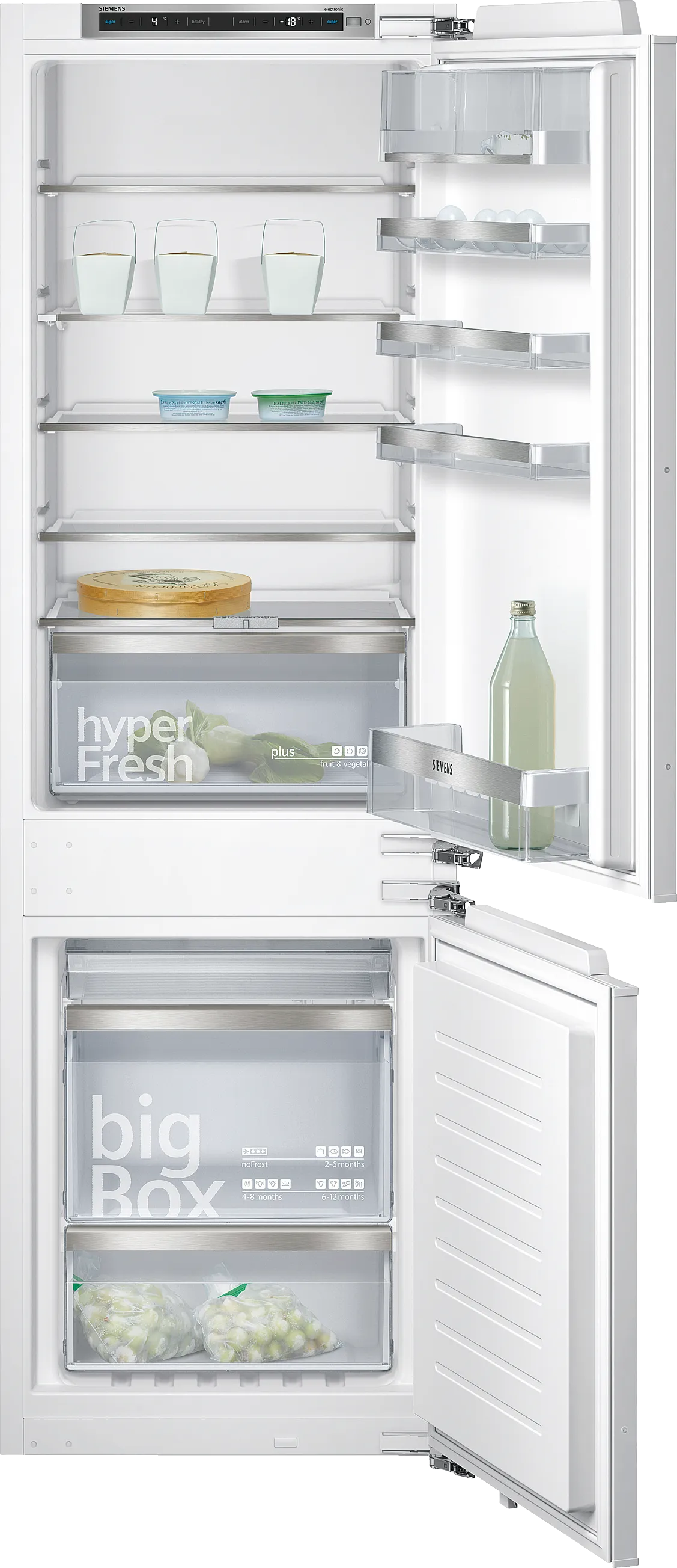 iQ500 built-in fridge-freezer with freezer at bottom 177.2 x 55.8 cm soft close flat hinge