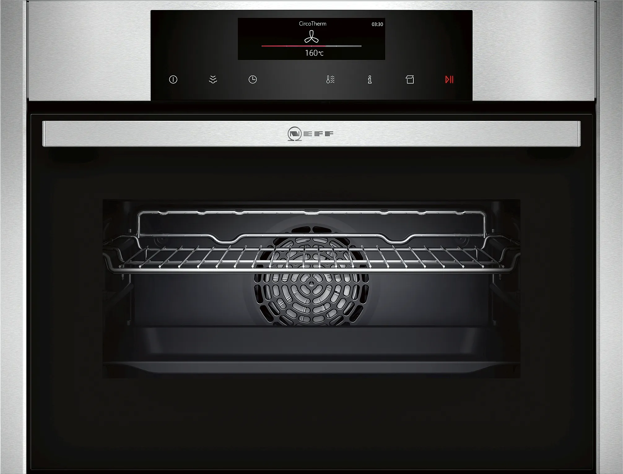 N 90 Built-in compact oven with steam function 60 x 45 cm Stainless steel
