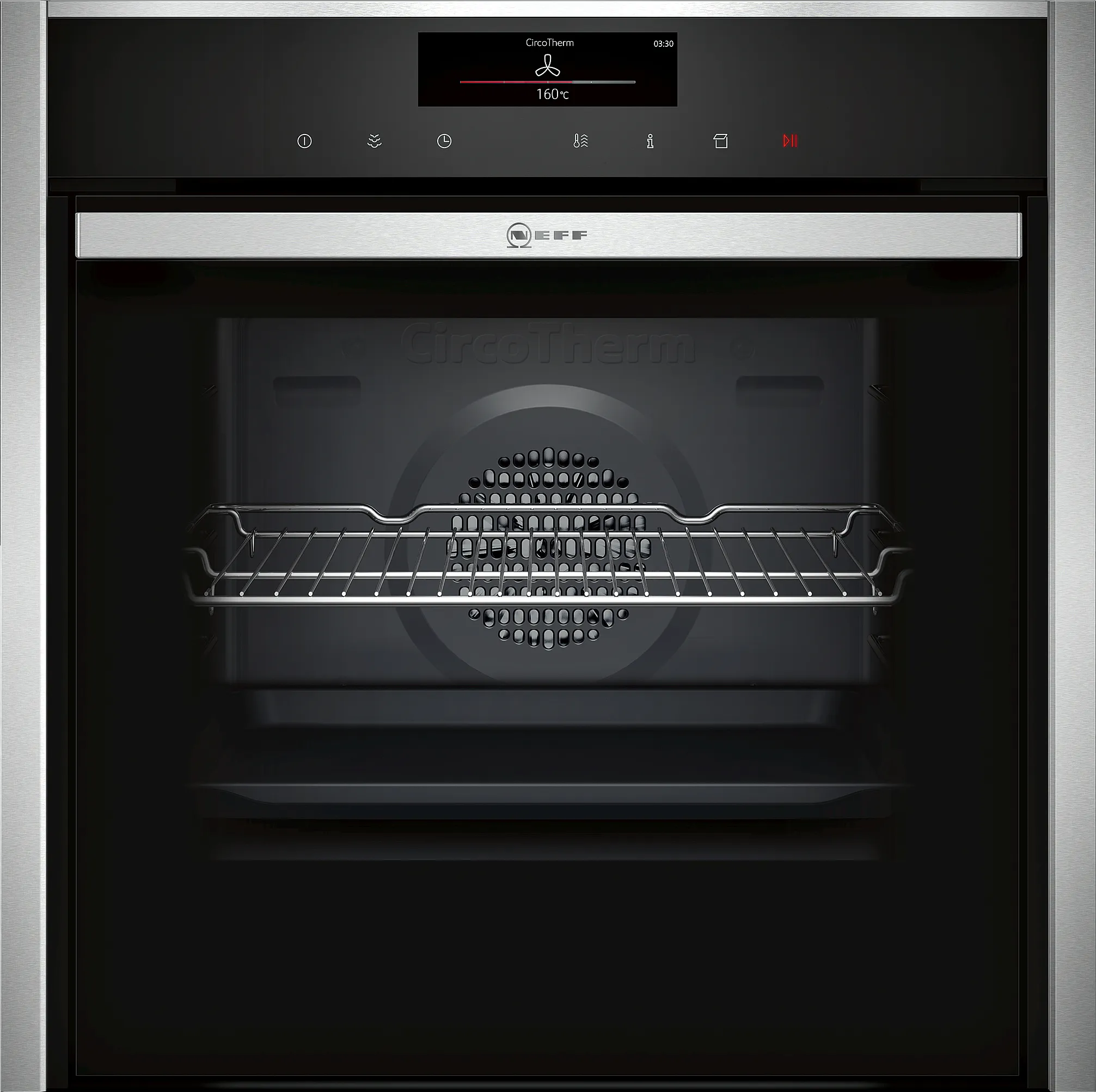 N 90 Built-in oven with added steam function 60 x 60 cm Stainless steel 