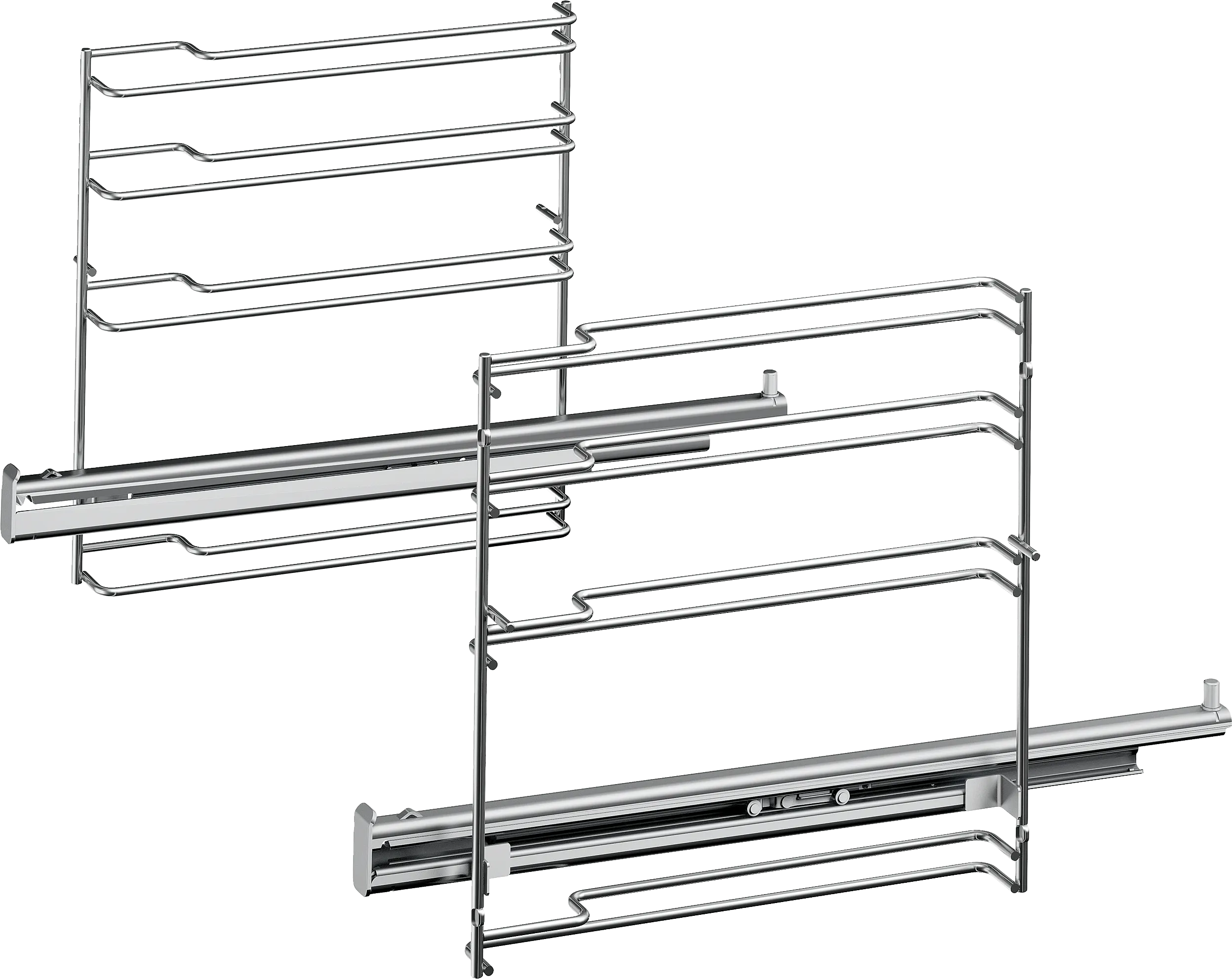 Full extension rails 1-fold pair (left and right)for 60cm appliances, for pyrolysis (plasma couting), max. 15 kg 