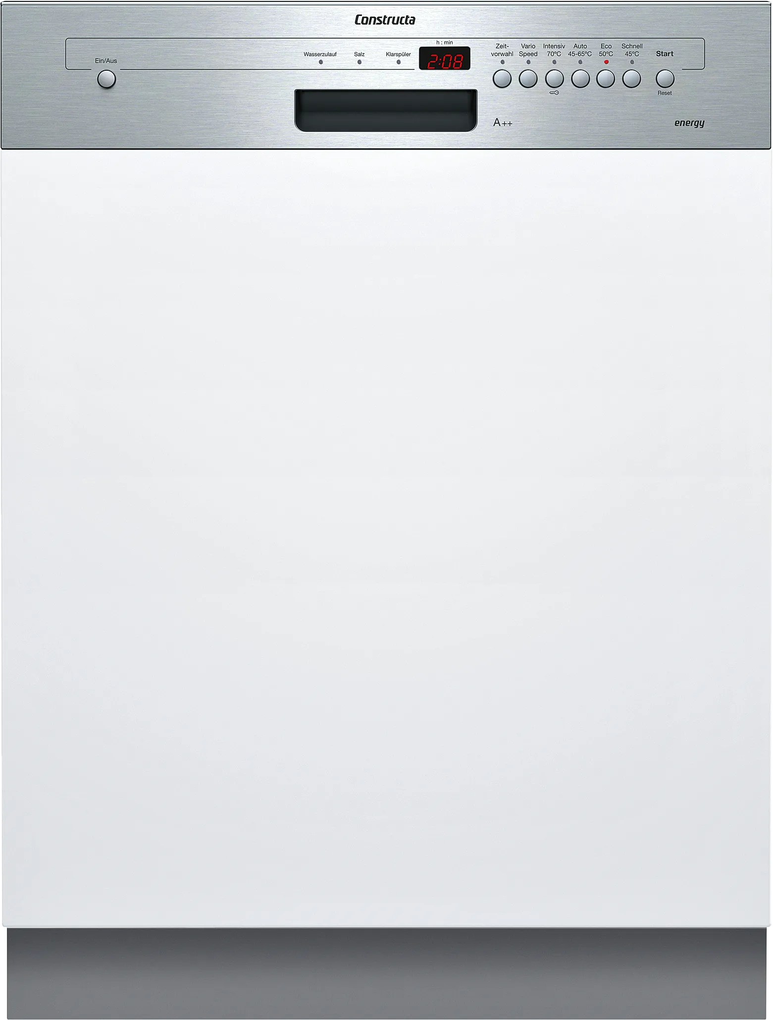  semi-integrated dishwasher 60 cm Brushed steel