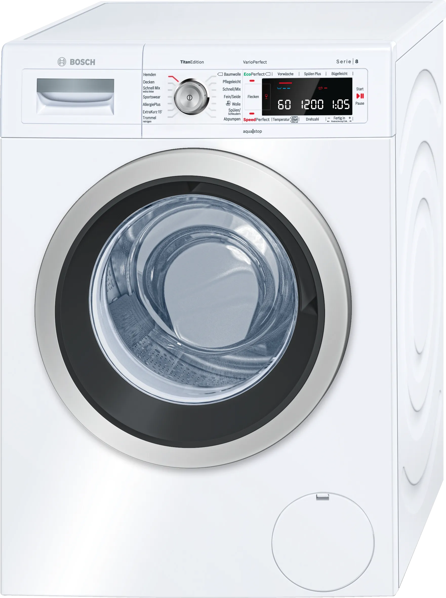 Series 8 washing machine, frontloader fullsize 9 kg 1400 rpm, White