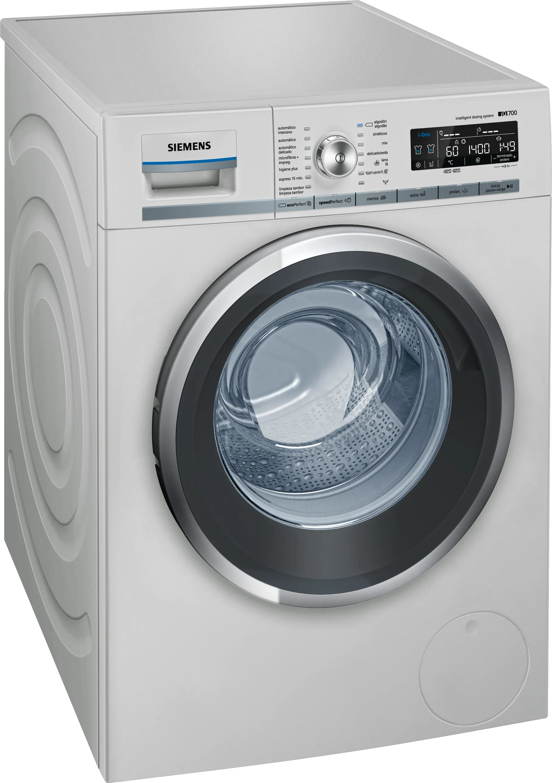 iQ700 washing machine, frontloader fullsize 8 kg 1400 rpm, Silver-inox / stainless steel