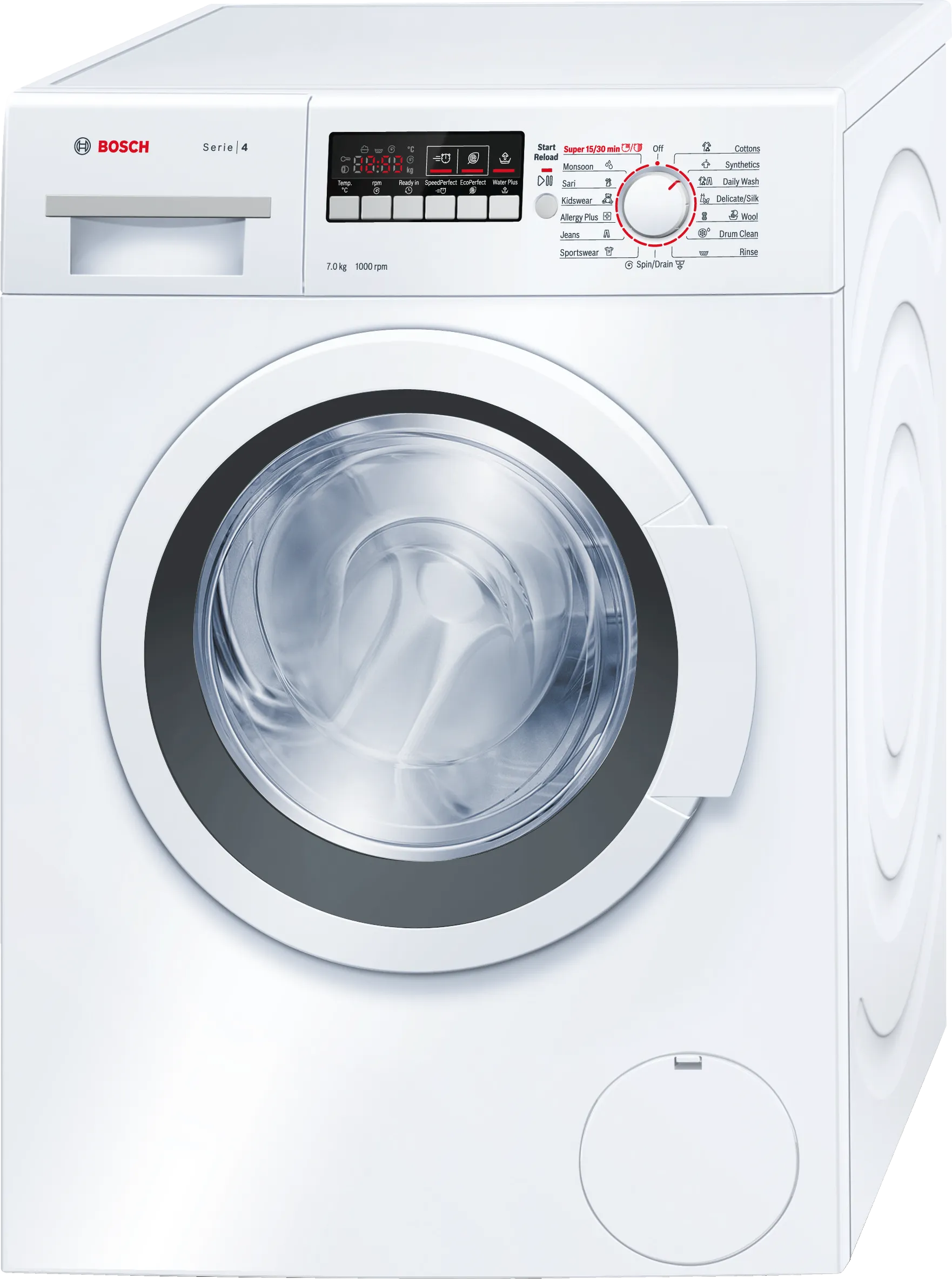 Series 4 washing machine, frontloader fullsize 7 kg 1000 rpm