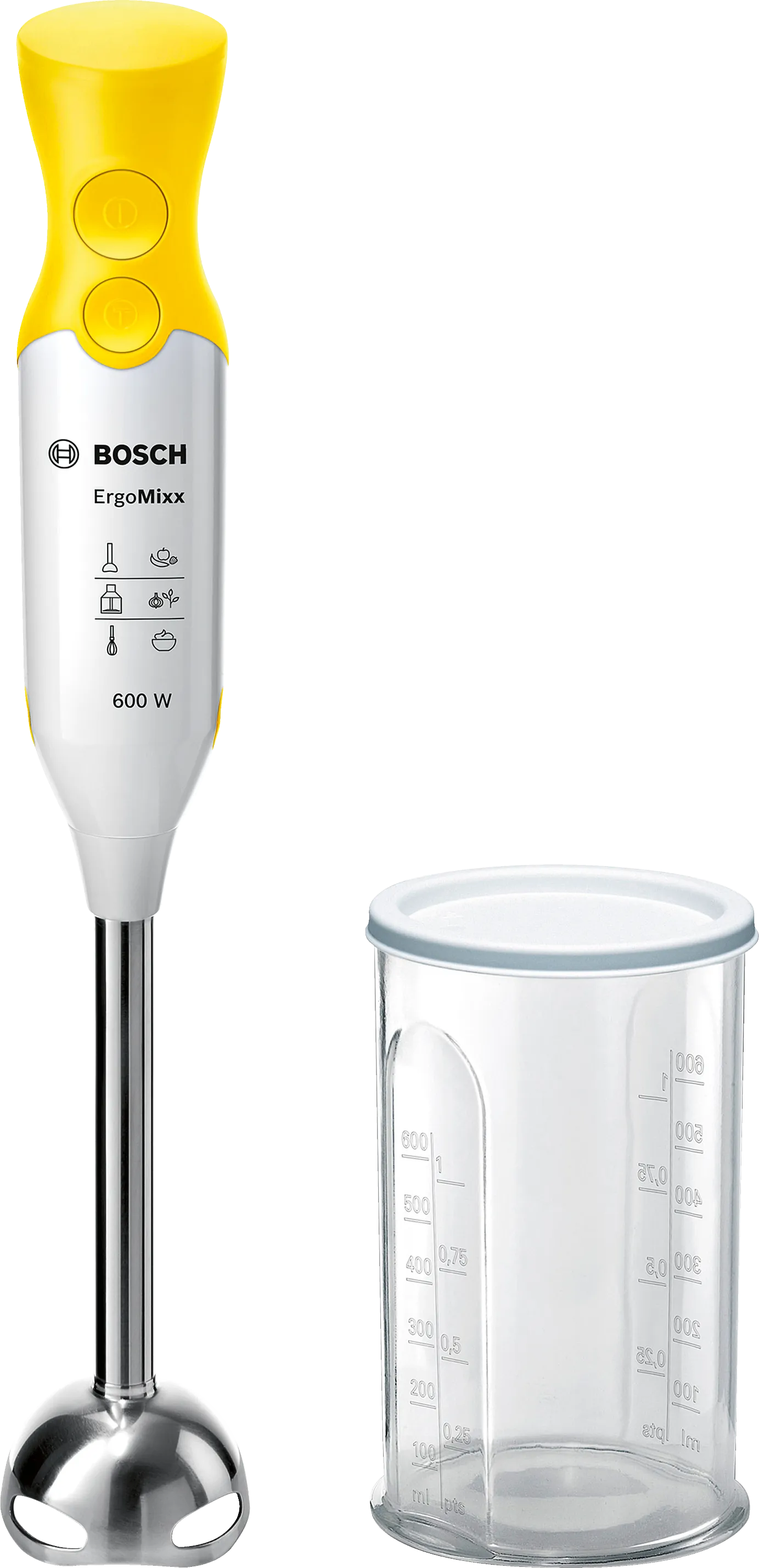 Hand blender ErgoMixx 600 W White, intensive yellow 