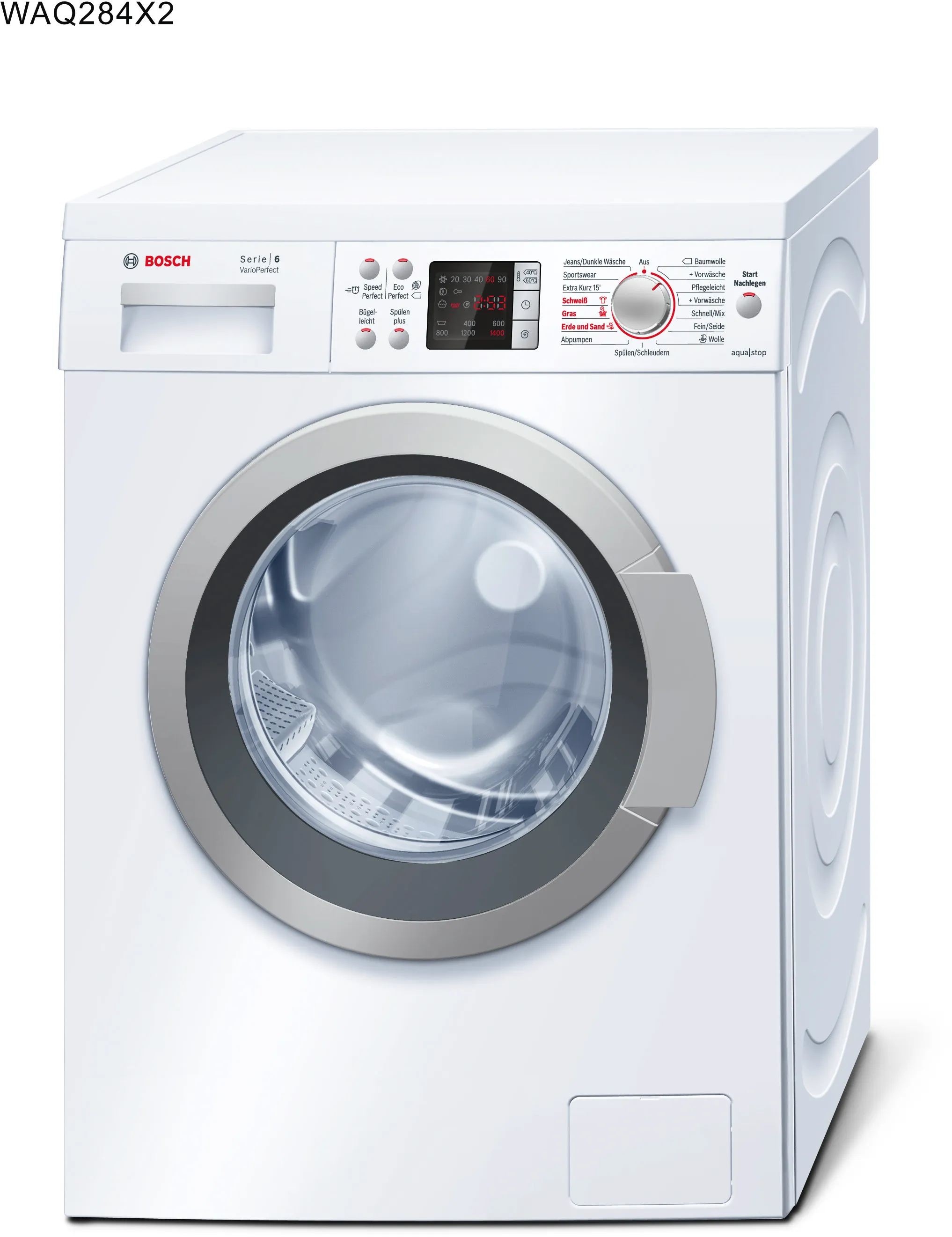 Series 6 washing machine, frontloader fullsize 8 kg 1400 rpm