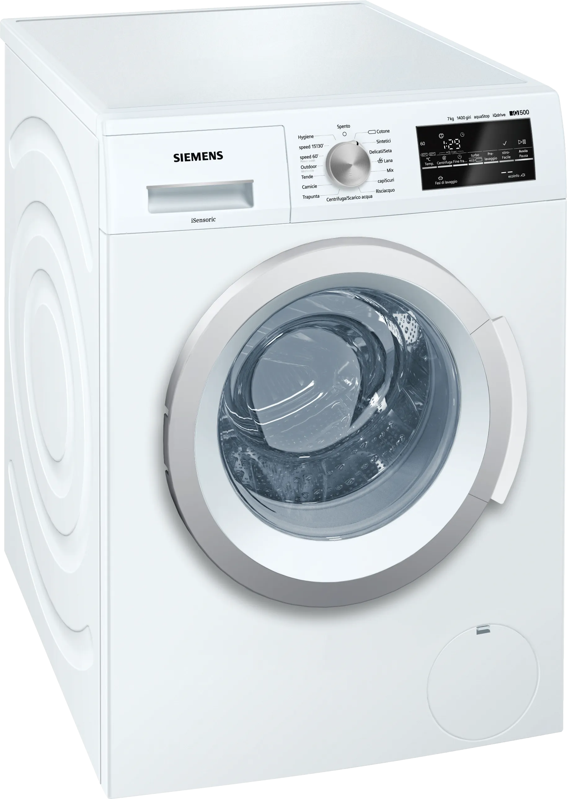 iQ500 washing machine, frontloader fullsize 7 kg 1400 rpm, White