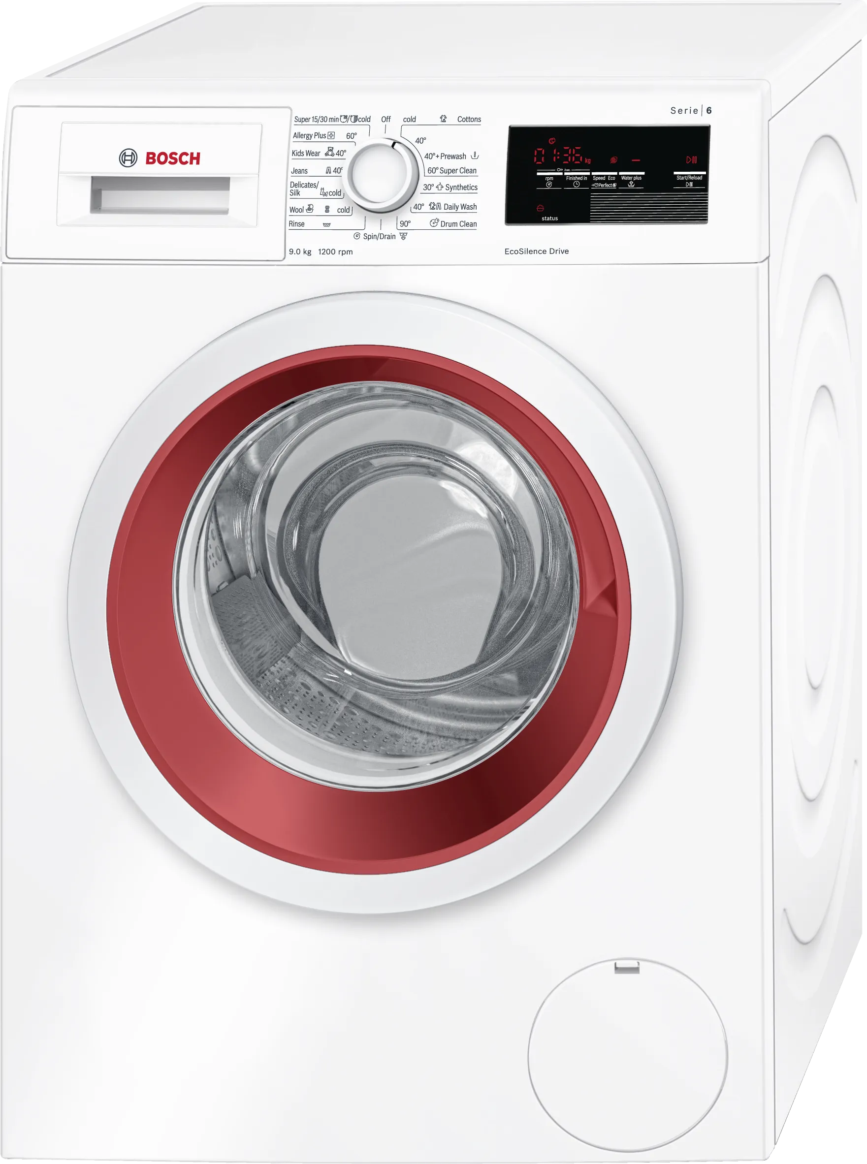 Series 6 washing machine, frontloader fullsize 9 kg 1200 rpm