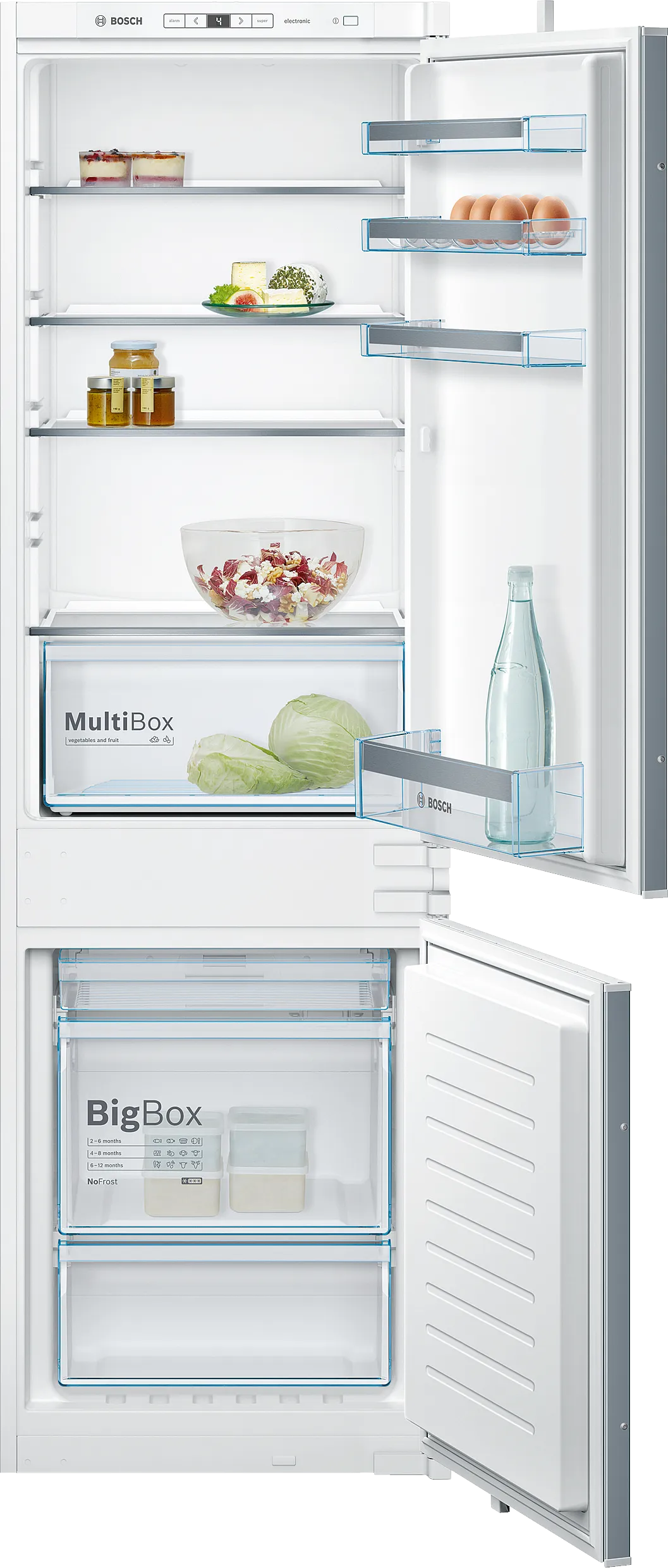 Серия 4 Встраиваемый холодильник с нижней морозильной камерой 177.2 x 54.1 cm скользящие петли 