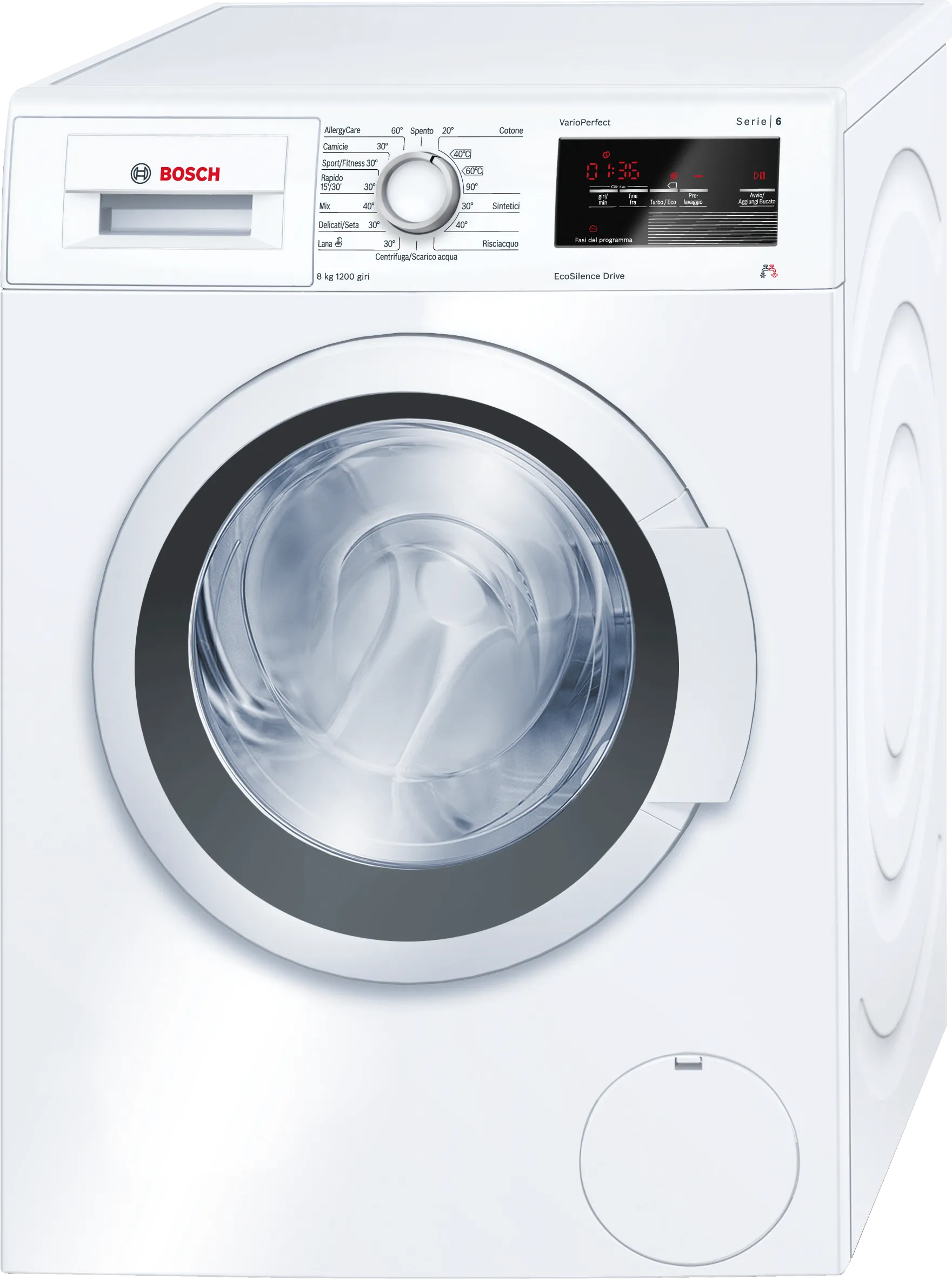 Series 6 washing machine, frontloader fullsize 8 kg 1200 rpm, White