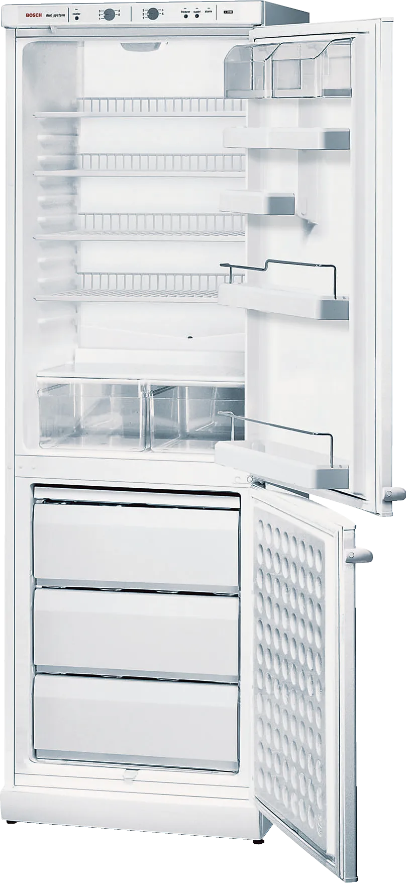  free-standing fridge-freezer with freezer at bottom 186 x 60 cm White