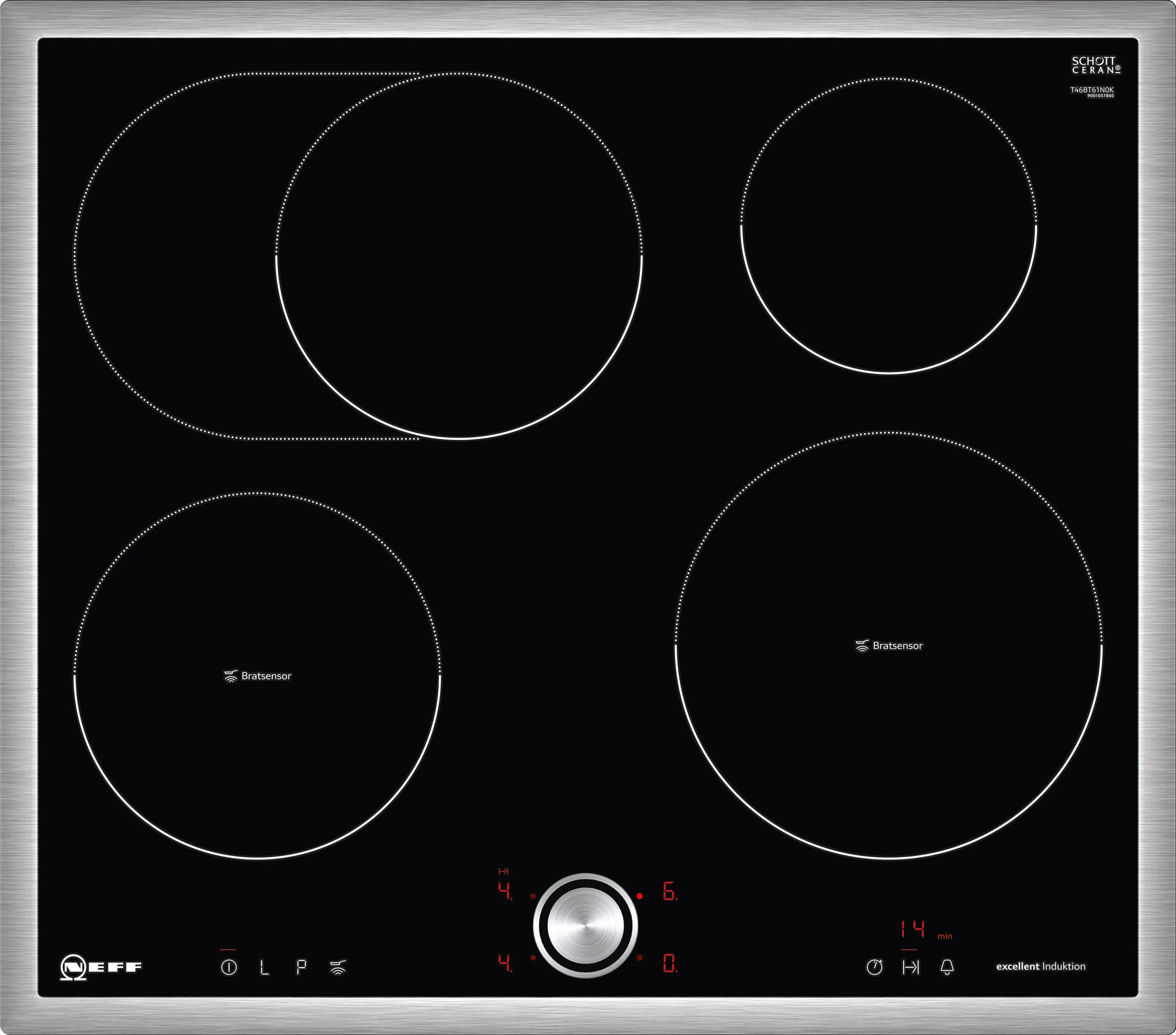 N 70 Induktionskochfeld 60 cm Mit Rahmen aufliegend