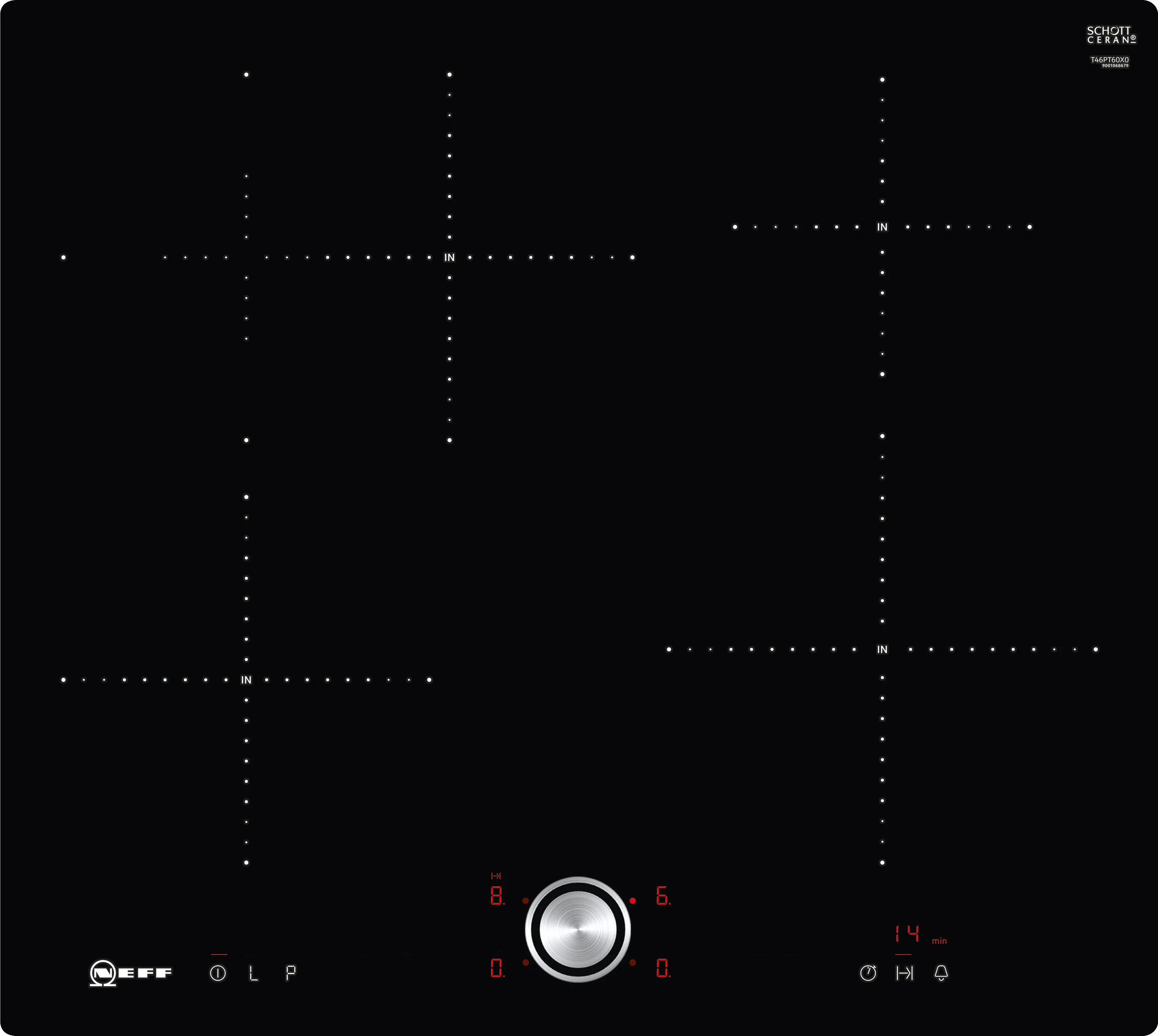 N 70 Induktionskochfeld 60 cm Schwarz, flächenbündig (integriert)