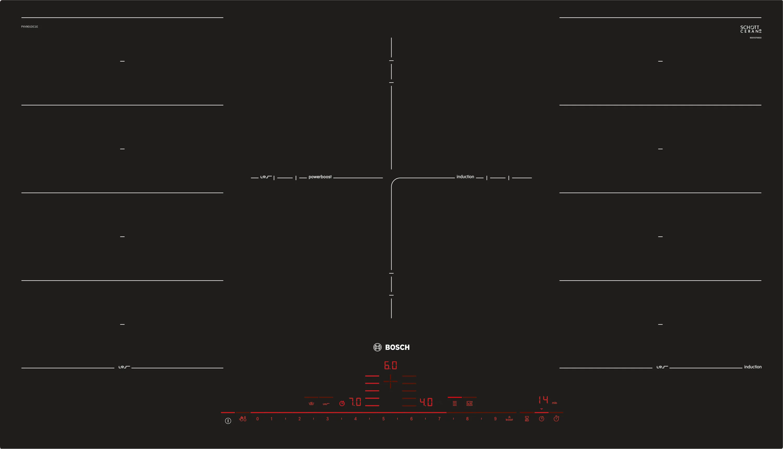 Series 8 Flex induction hob 90 cm flush mount