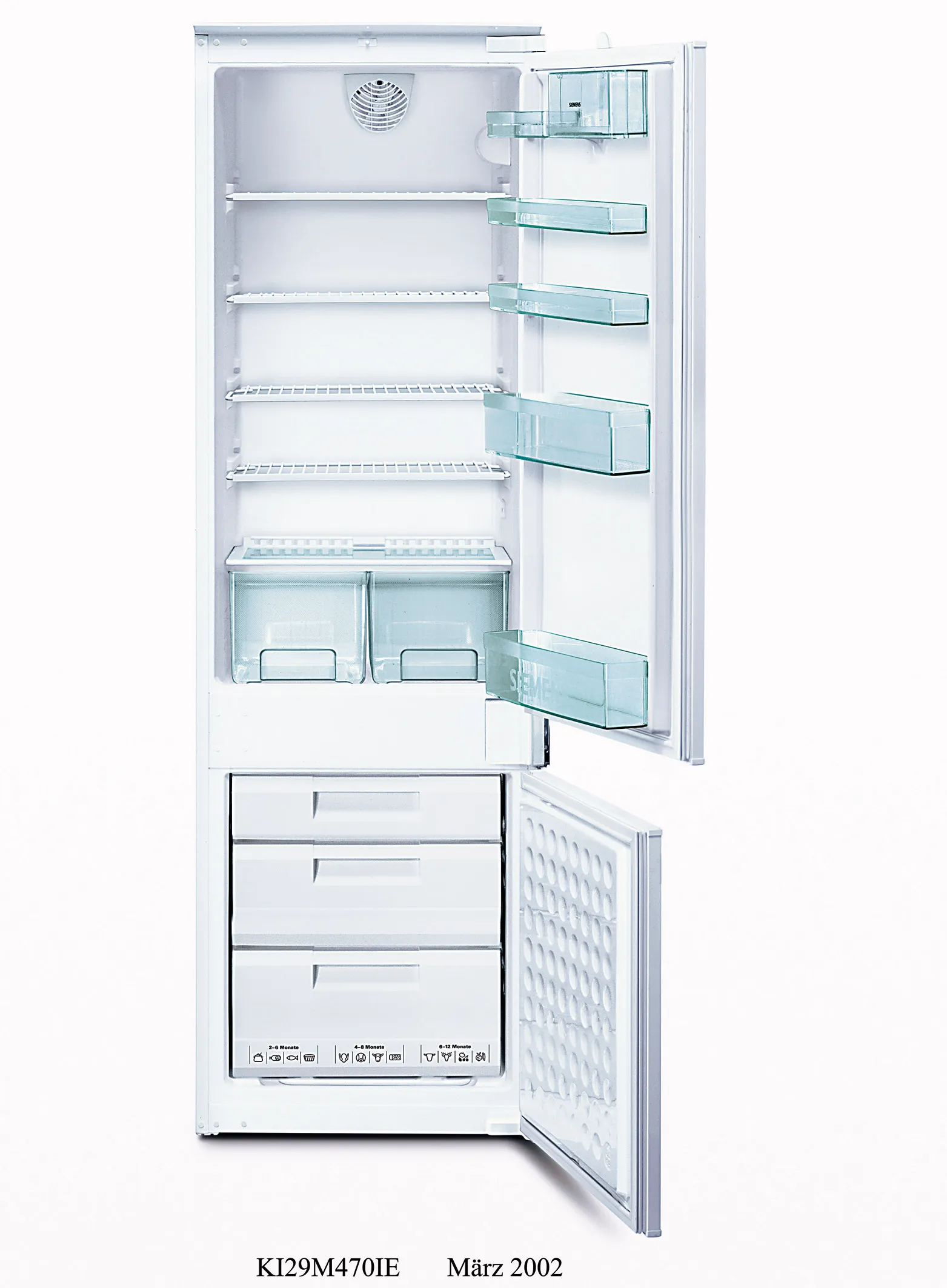 built-in fridge-freezer with freezer at bottom 178.3 x 53.8 cm sliding hinge