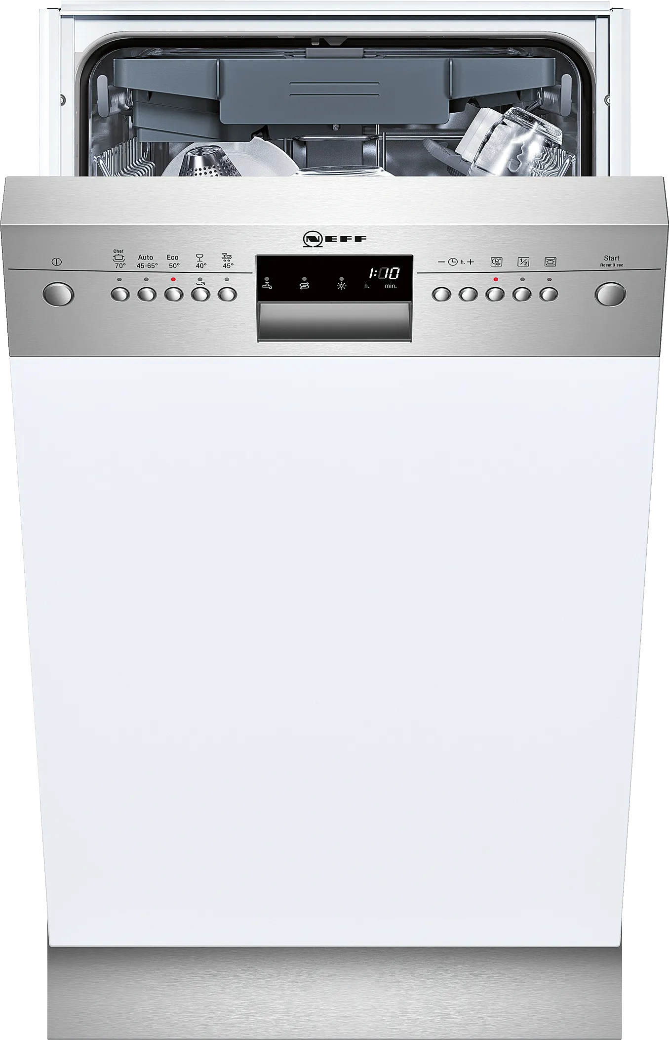 N 50 semi-integrated dishwasher 45 cm Brushed steel