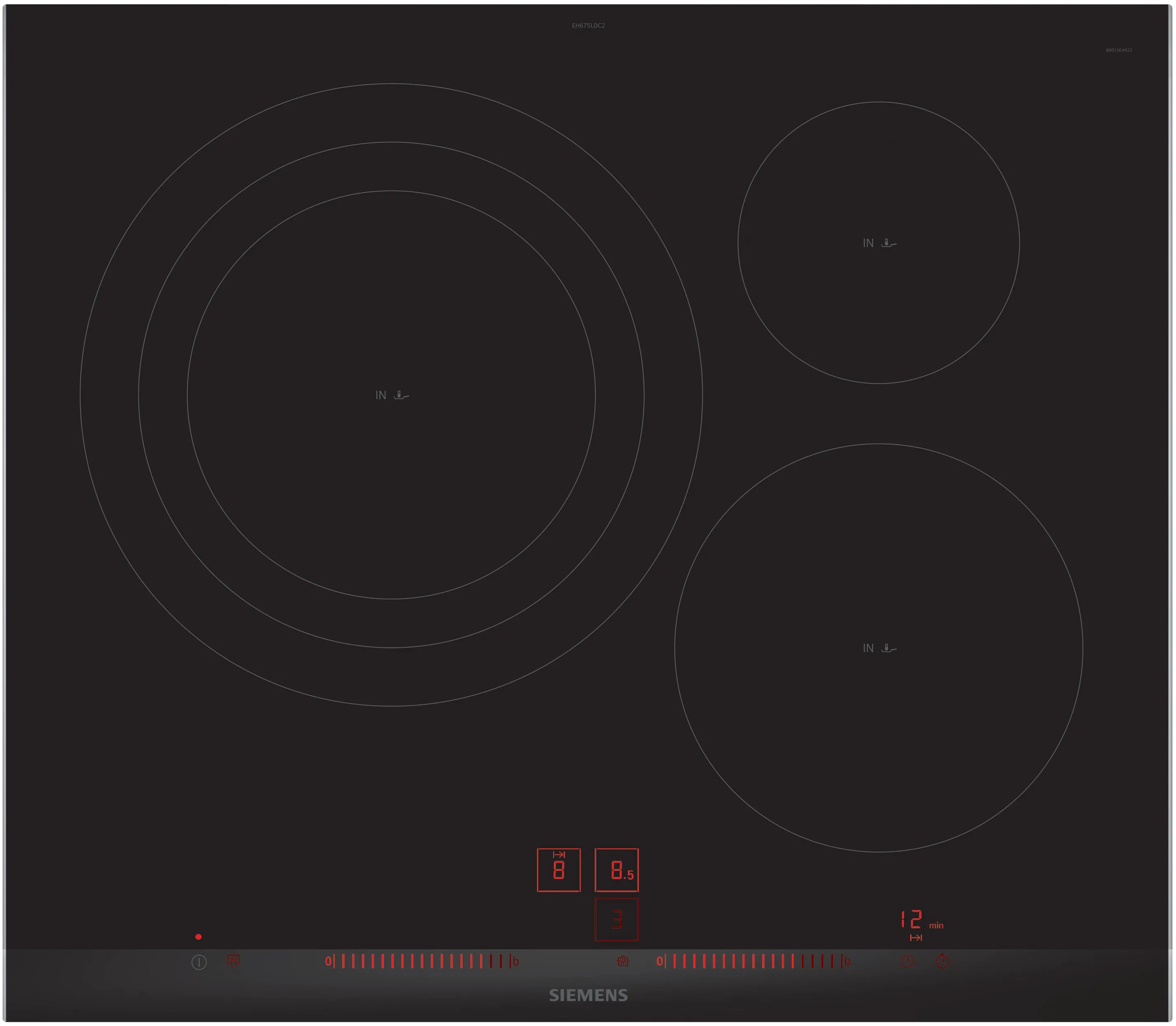 iQ300 電磁爐 60 cm 黑色, surface mount with frame 