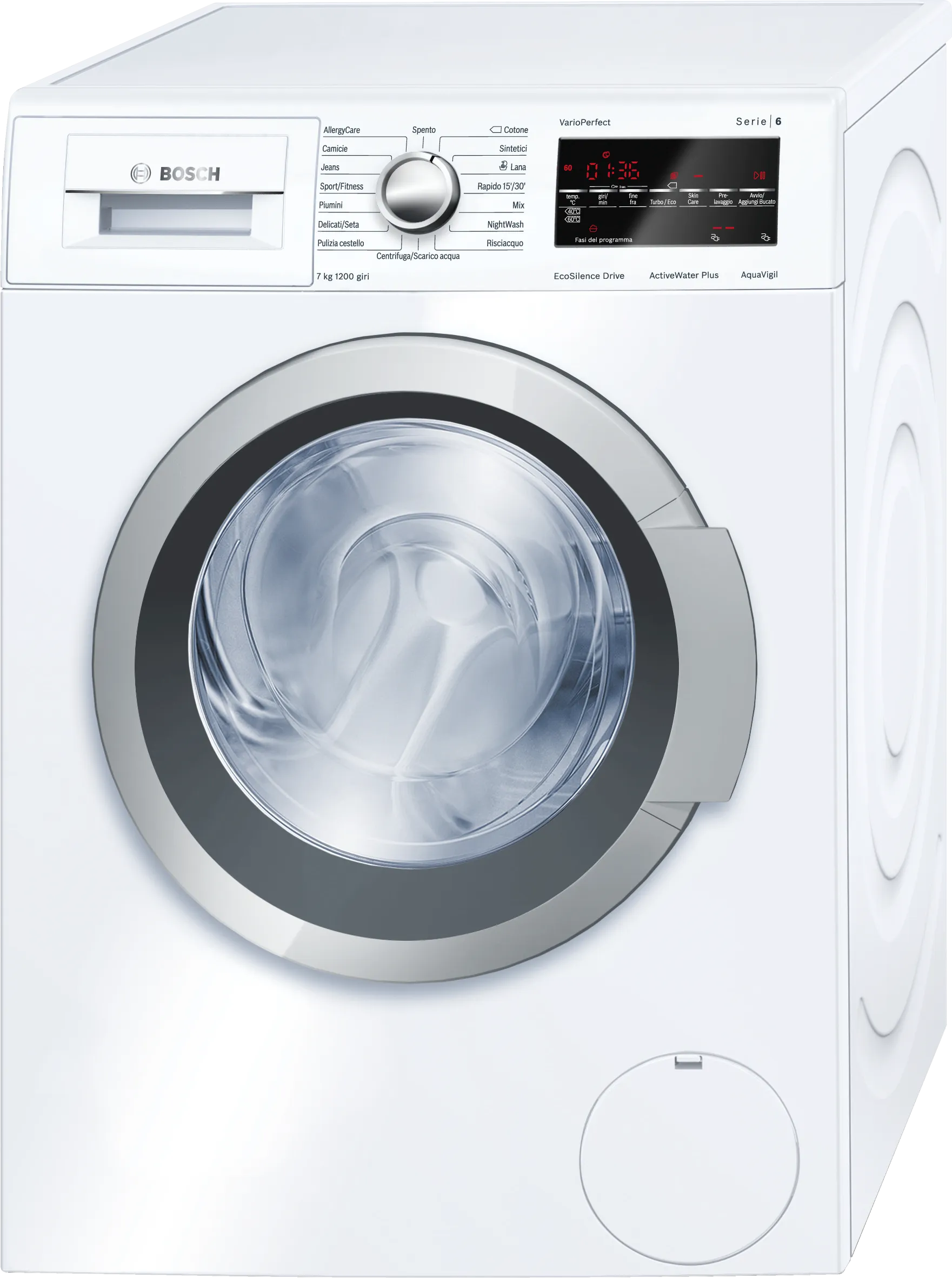 Series 6 washing machine, frontloader fullsize 7 kg 1200 rpm, White