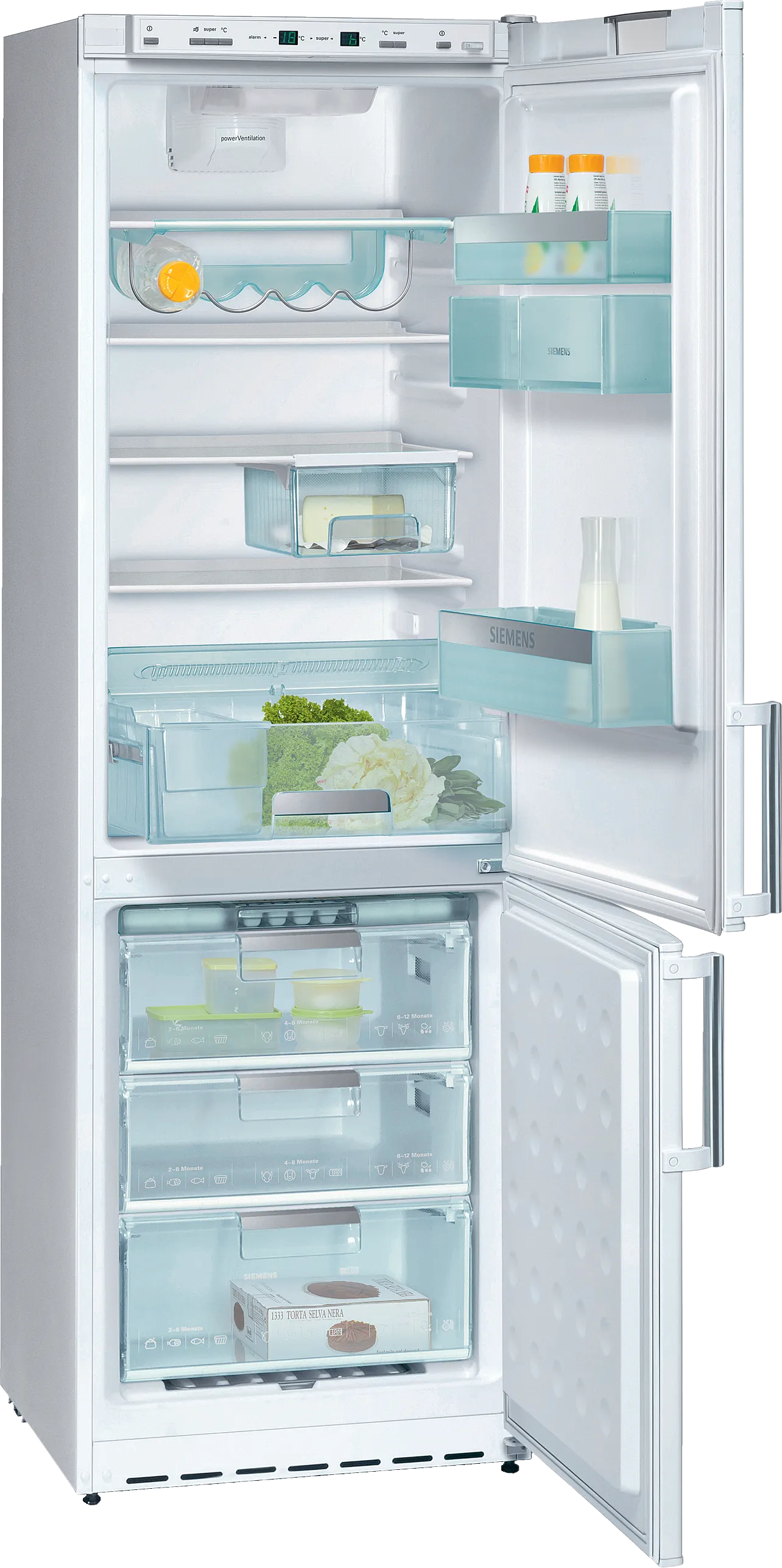  free-standing fridge-freezer with freezer at bottom 186 x 60 cm White