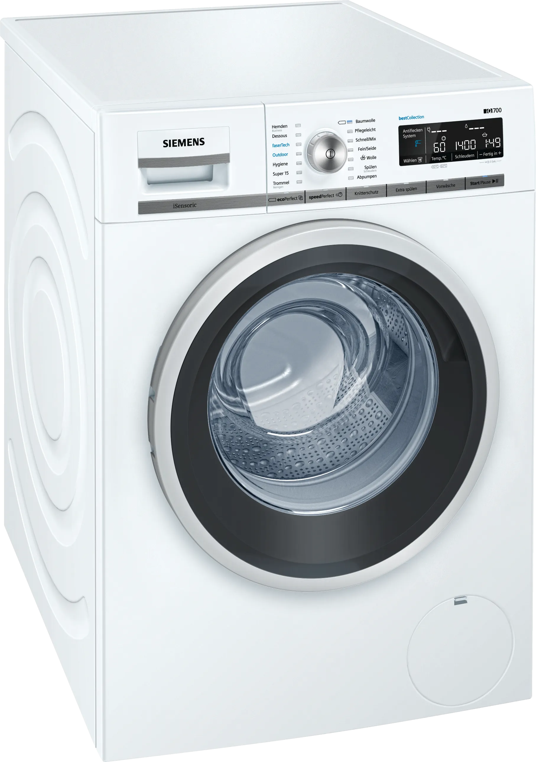 iQ700 washing machine, frontloader fullsize 9 kg 1400 rpm, White