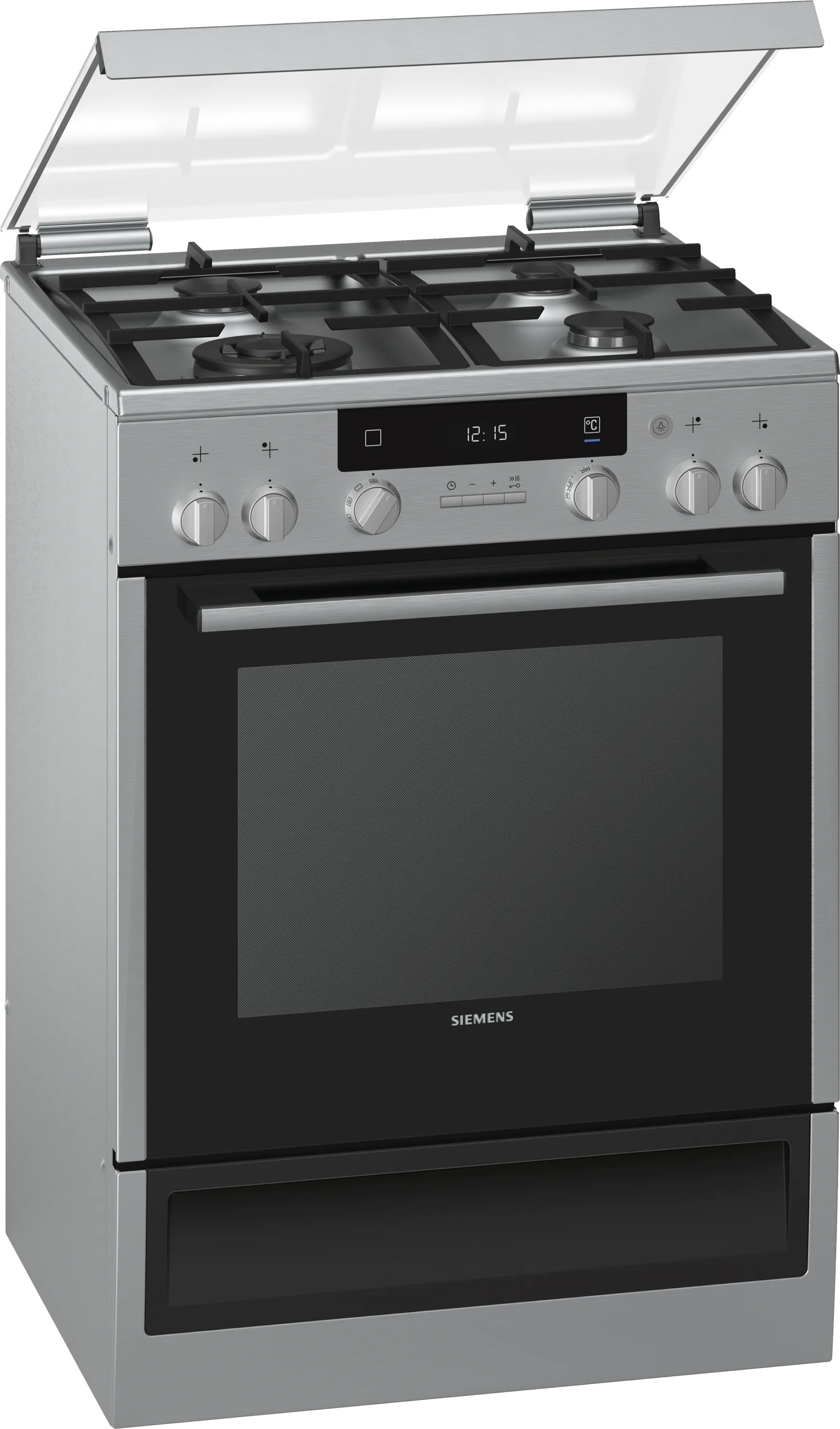 iQ300 Freestanding dual fuel cooker Stainless steel