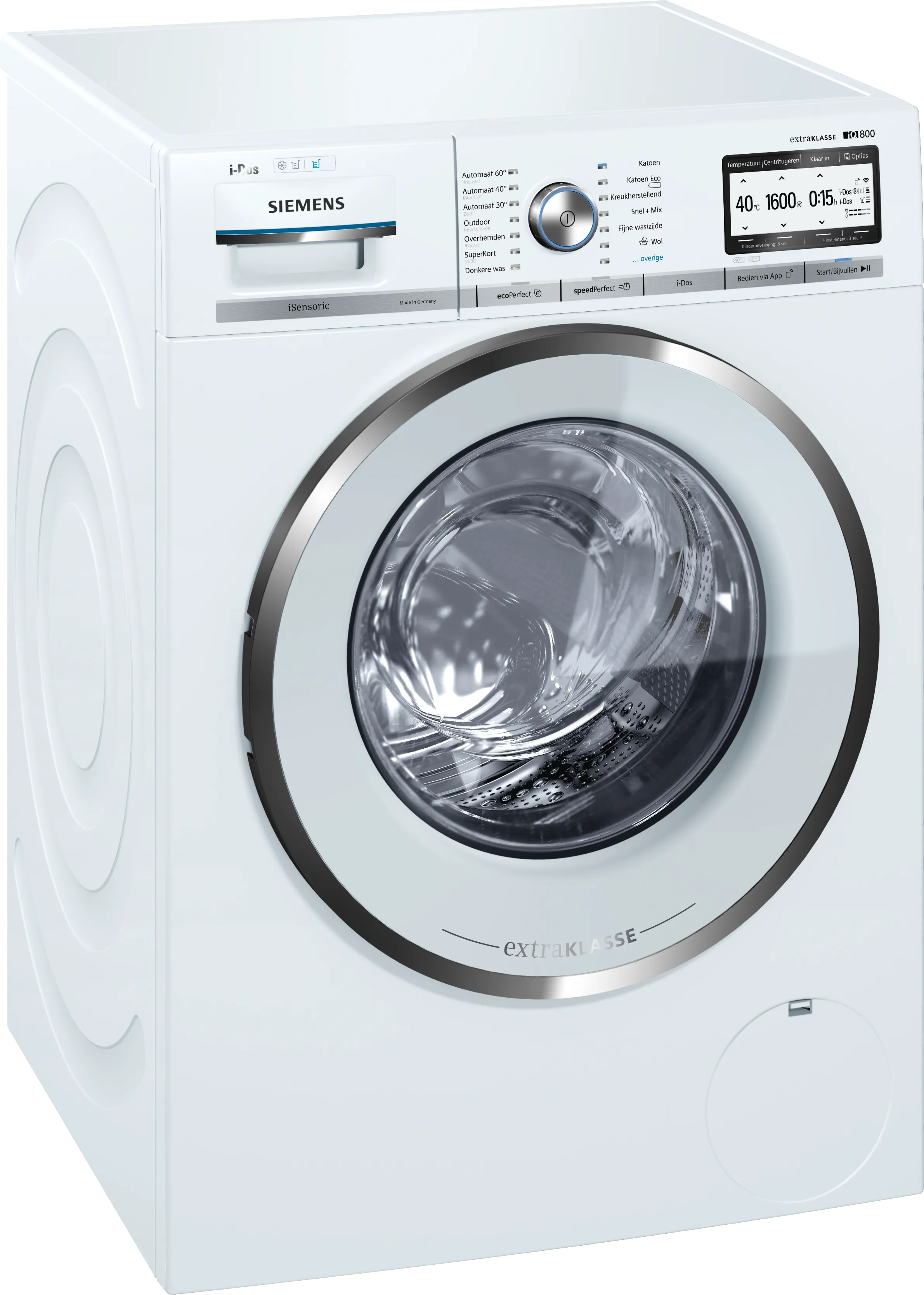 iQ800 washing machine, frontloader fullsize 9 kg 1600 rpm, White