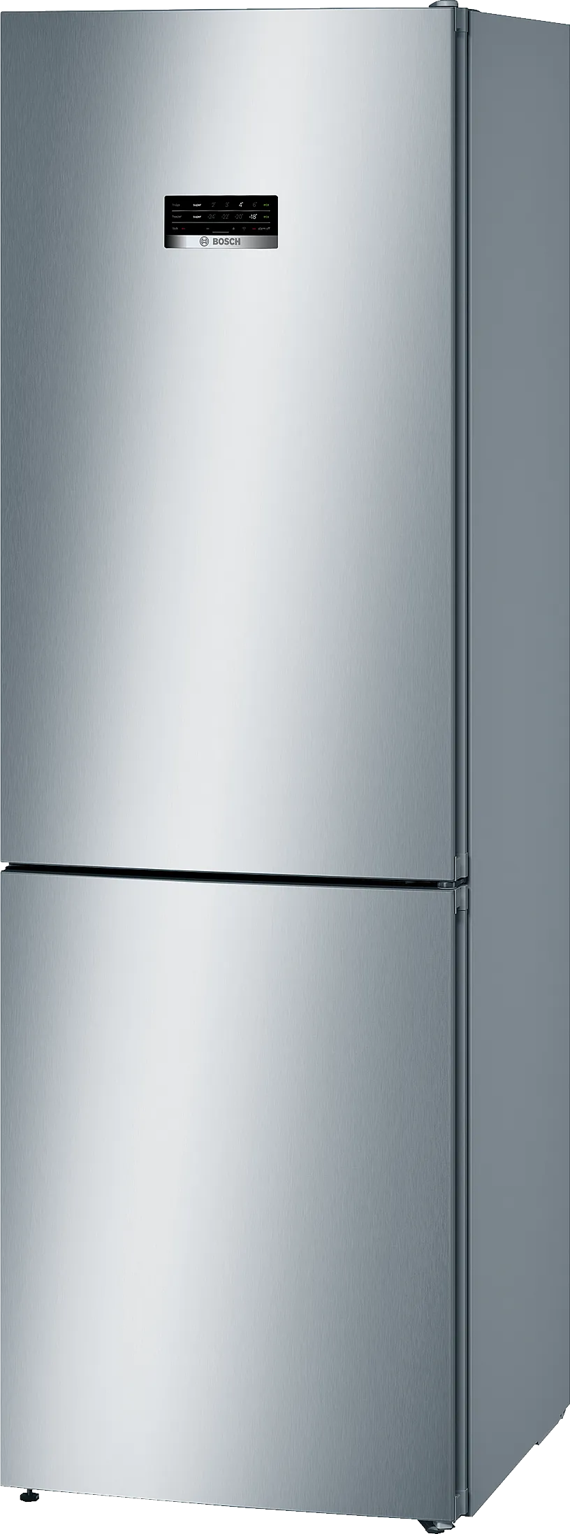 Series 4 free-standing fridge-freezer with freezer at bottom 186 x 60 cm Stainless steel look 