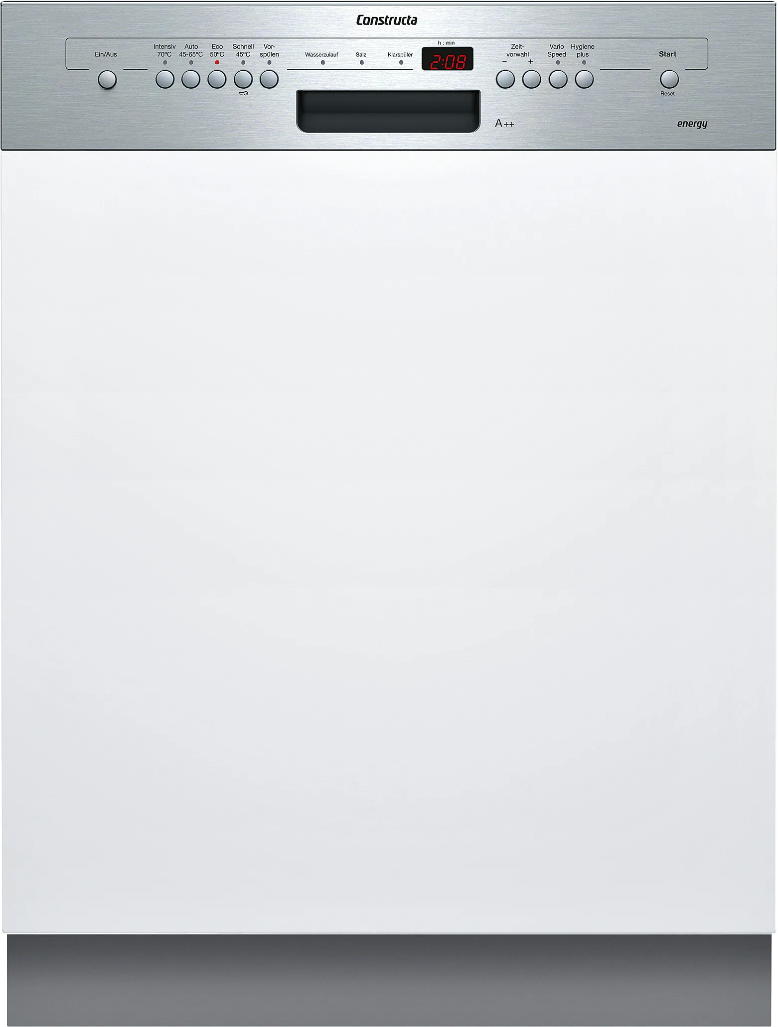 semi-integrated dishwasher 60 cm Brushed steel