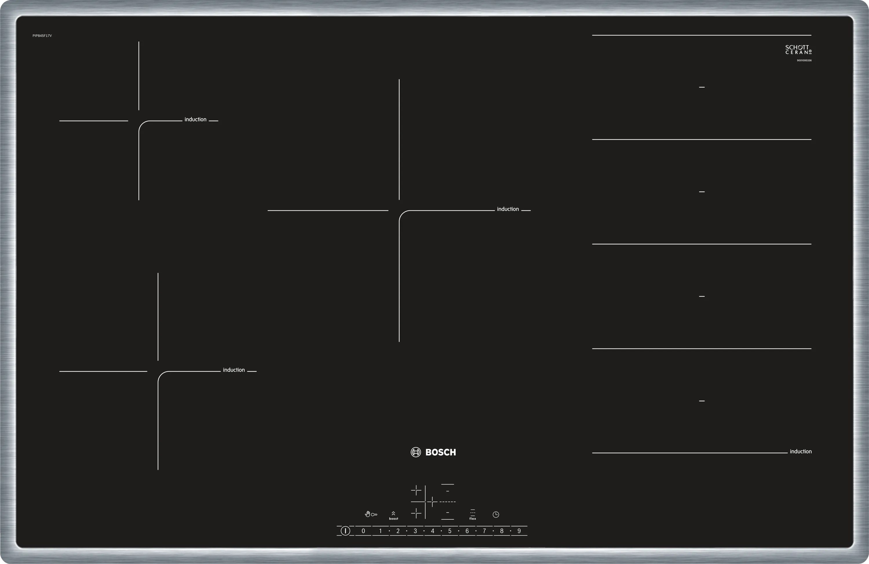 Series 6 Flex induction hob 80 cm surface mount with frame