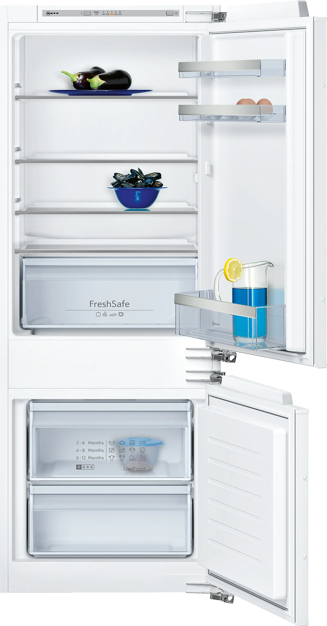 N 50 built-in fridge-freezer with freezer at bottom 144.6 x 54.1 cm flat hinge