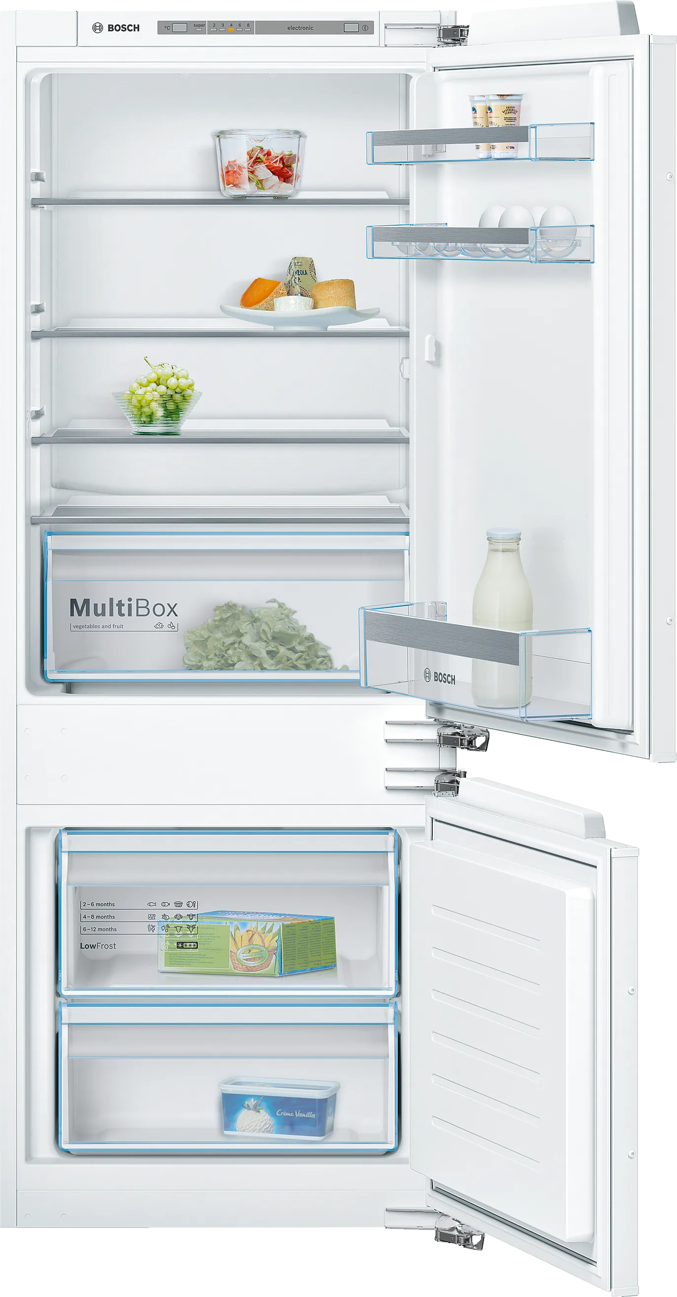 Series 4 built-in fridge-freezer with freezer at bottom 144.6 x 54.1 cm flat hinge