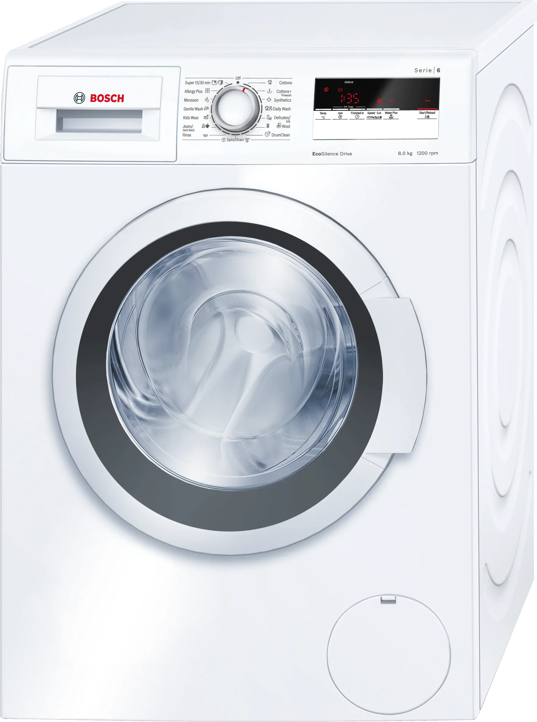 Series 6 washing machine, frontloader fullsize 8 kg 1200 rpm