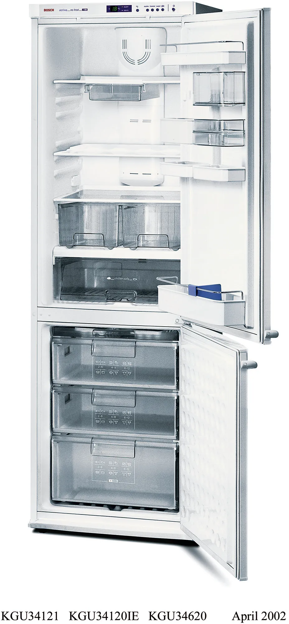  free-standing fridge-freezer with freezer at bottom 185 x 60 cm White