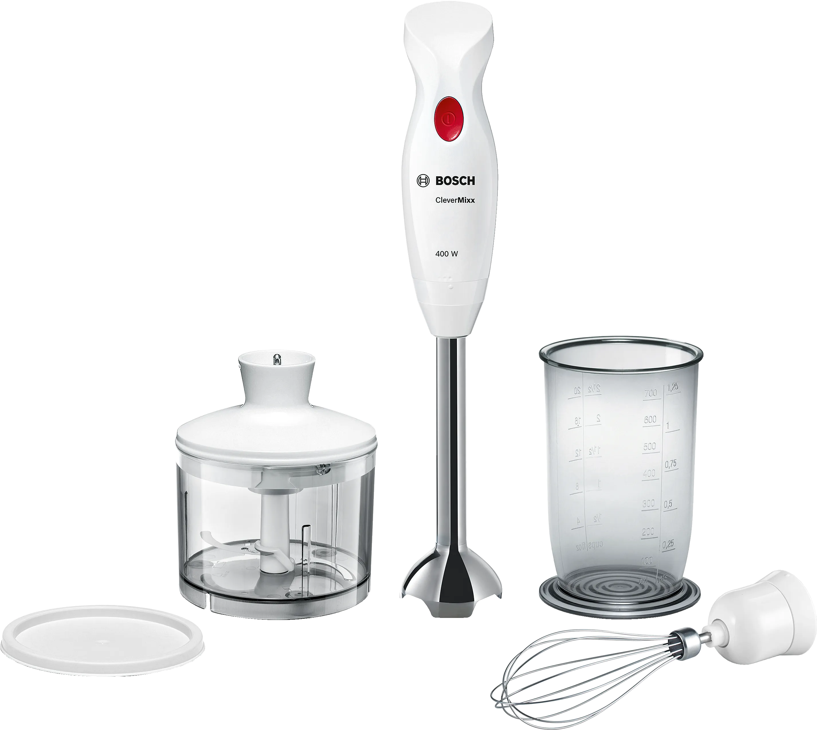 Hand blender CleverMixx 400 W White, deep red 