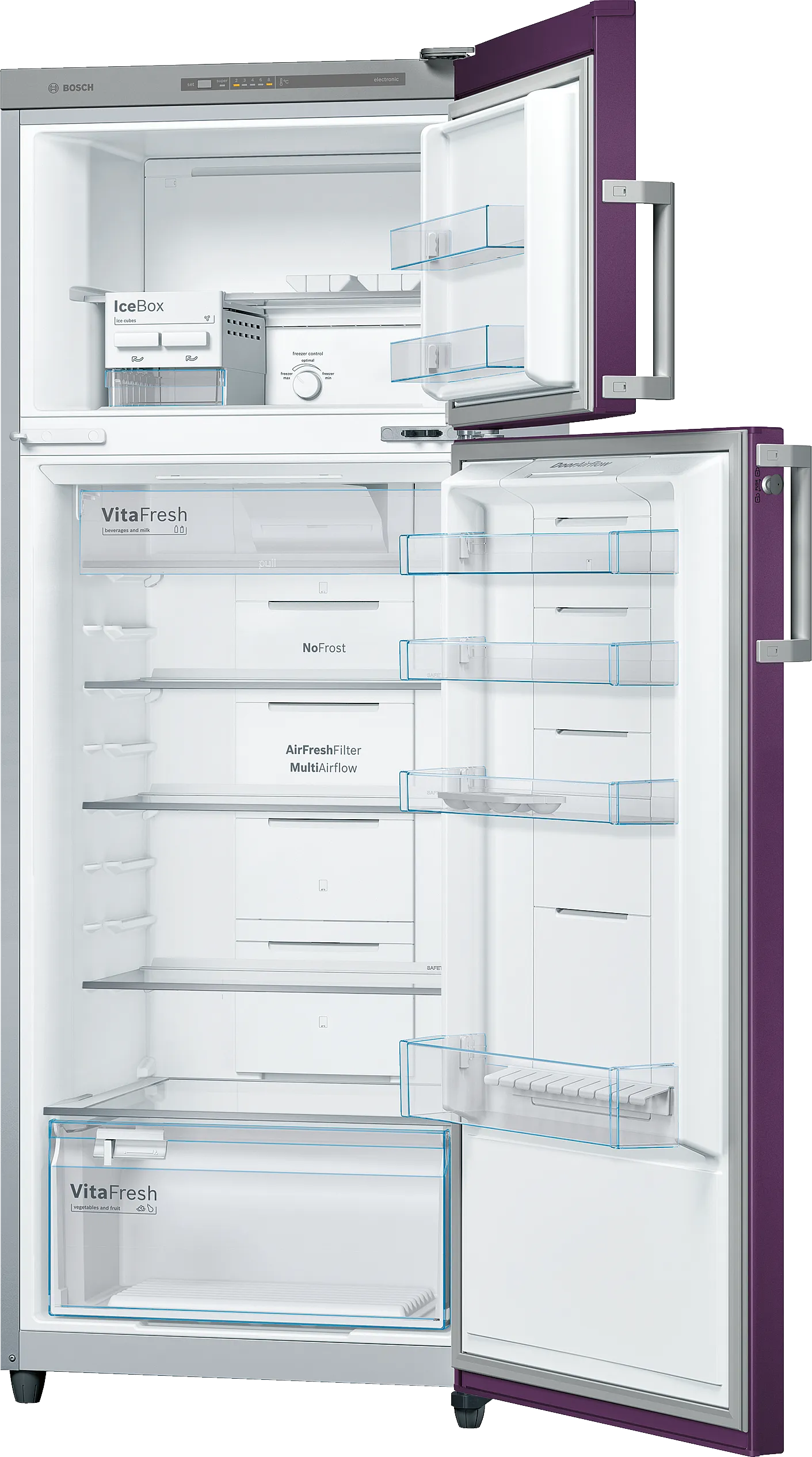 Series 4 free-standing fridge-freezer with freezer at top 175.4 x 65.2 cm Purple, Total No Frost