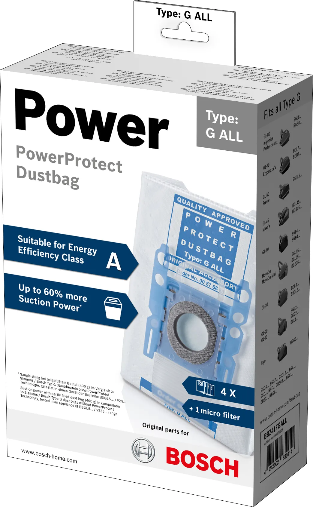 Bolsa para aspiradora Bolsa de aspirador PowerProtect