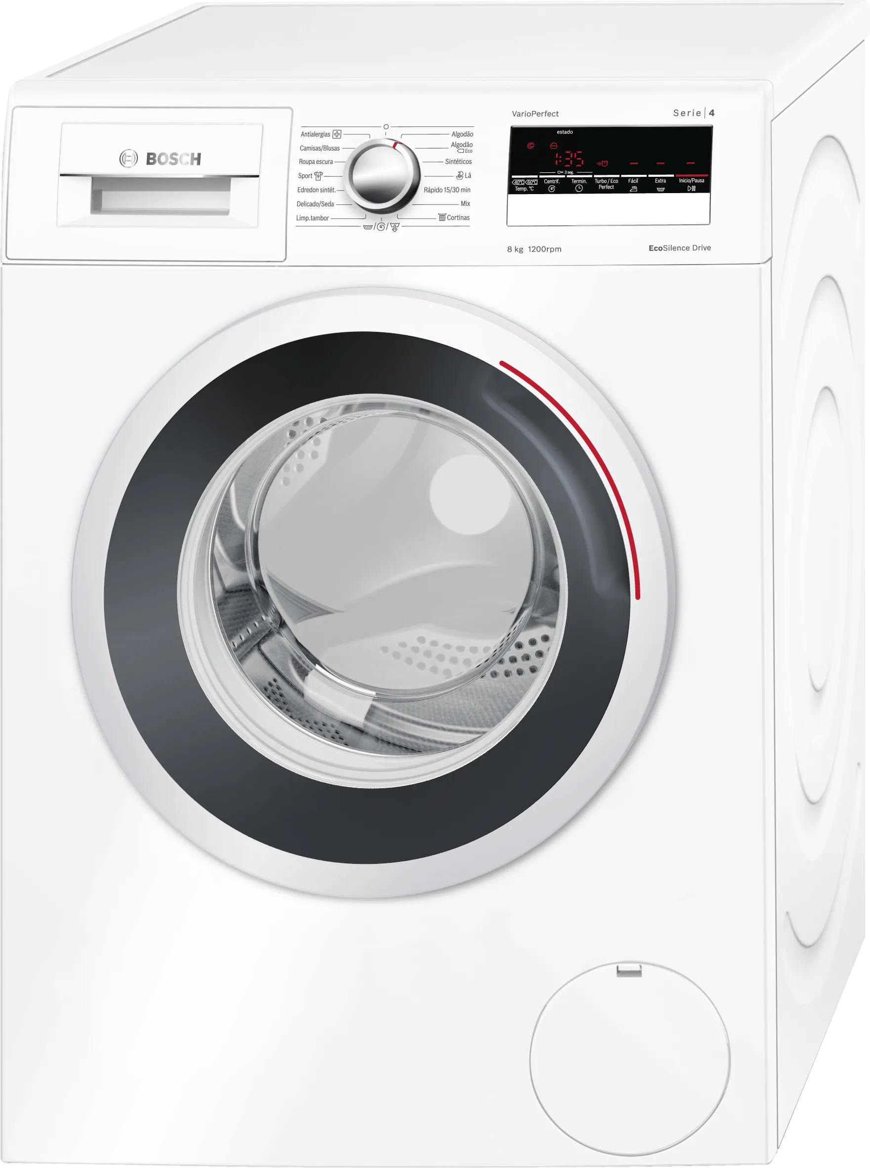 Series 4 washing machine, frontloader fullsize 8 kg 1200 rpm, White