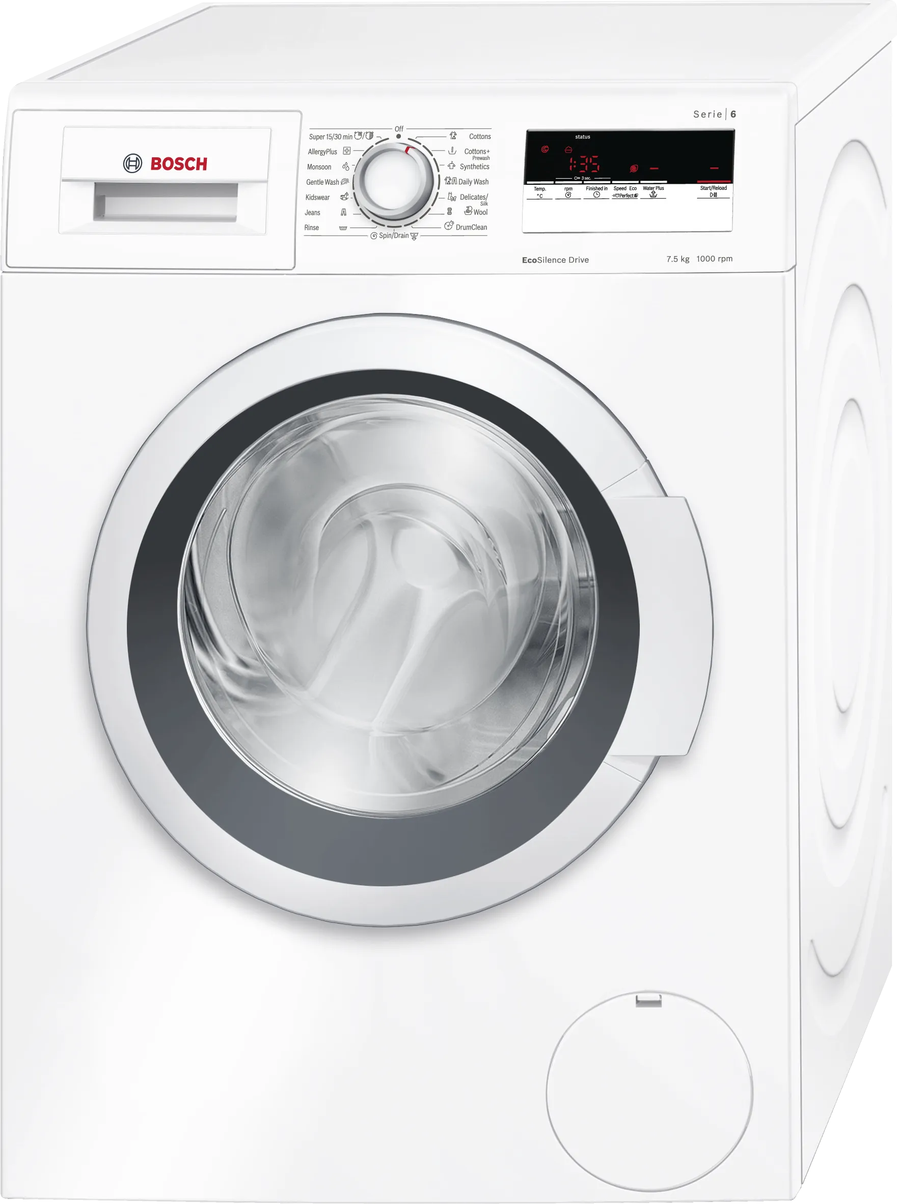 Series 6 washing machine, frontloader fullsize 7.5 kg 1000 rpm