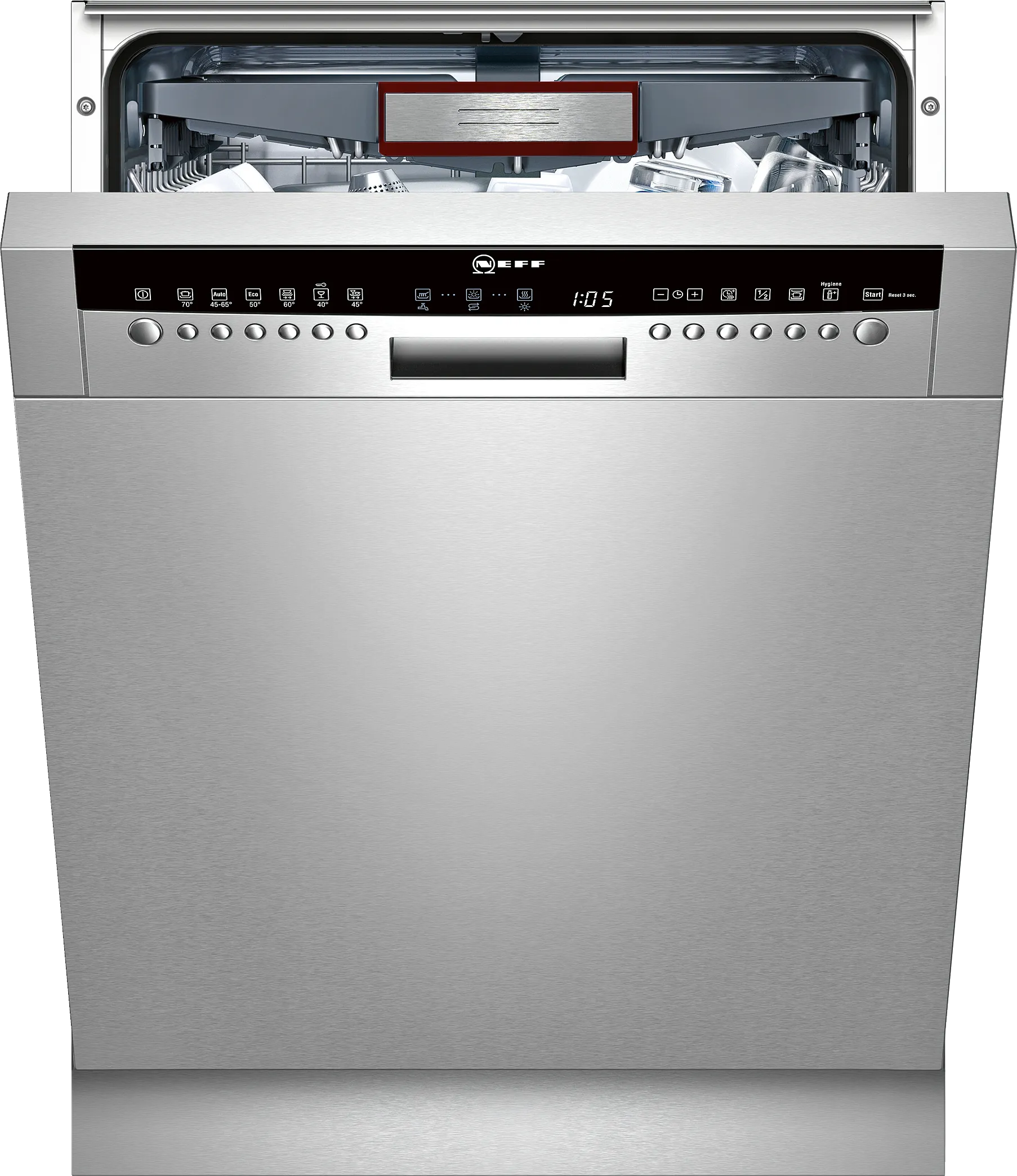  built-under dishwasher 60 cm Brushed steel