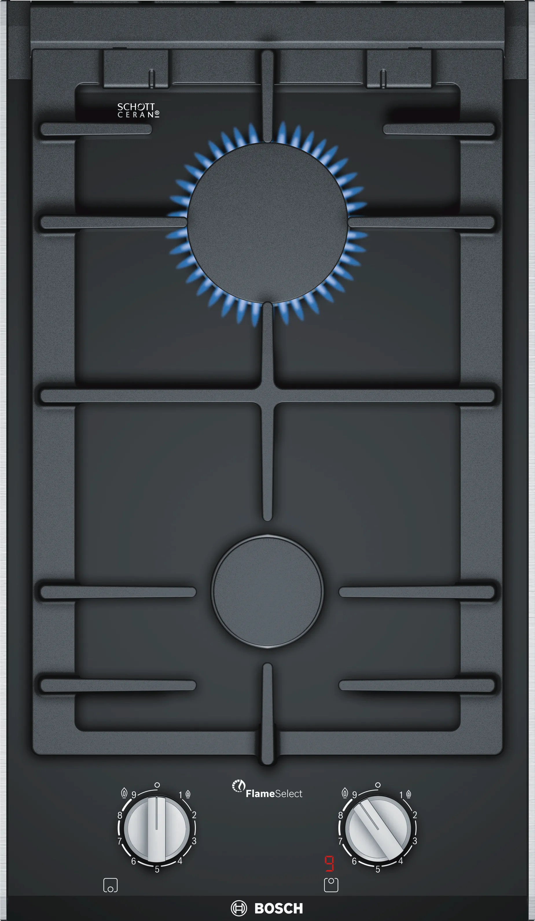 Серия 8 Газовая варочная панель домино 30 cm Керамический, Черный 