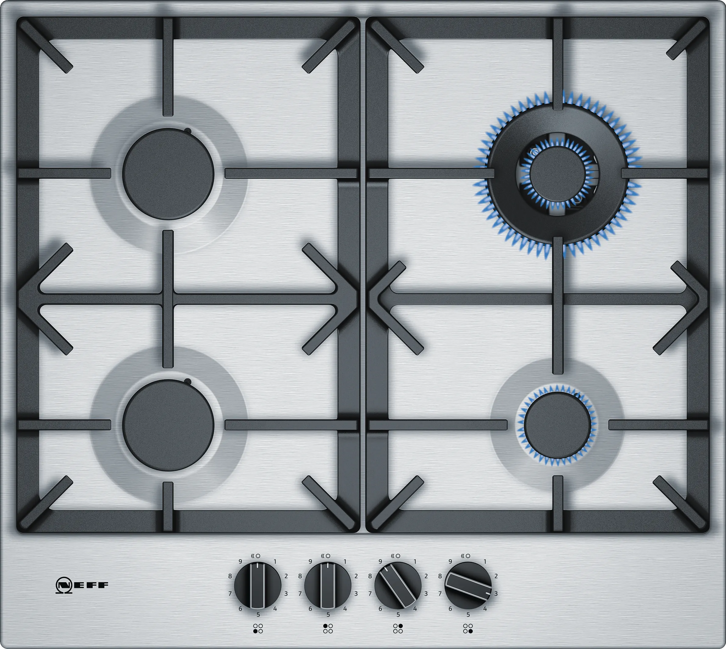 N 70 Gas hob 60 cm Stainless steel 