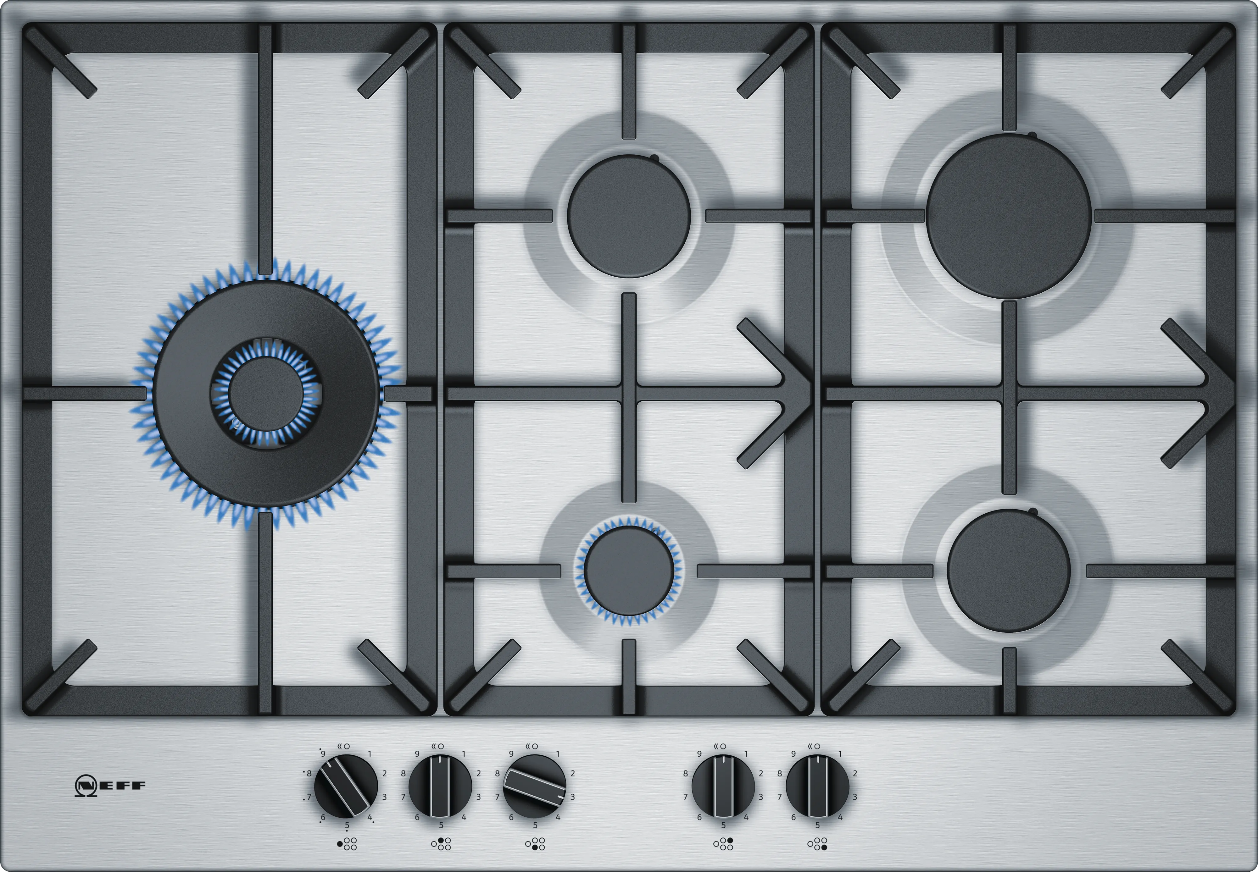 N 70 Gas hob 75 cm Stainless steel 