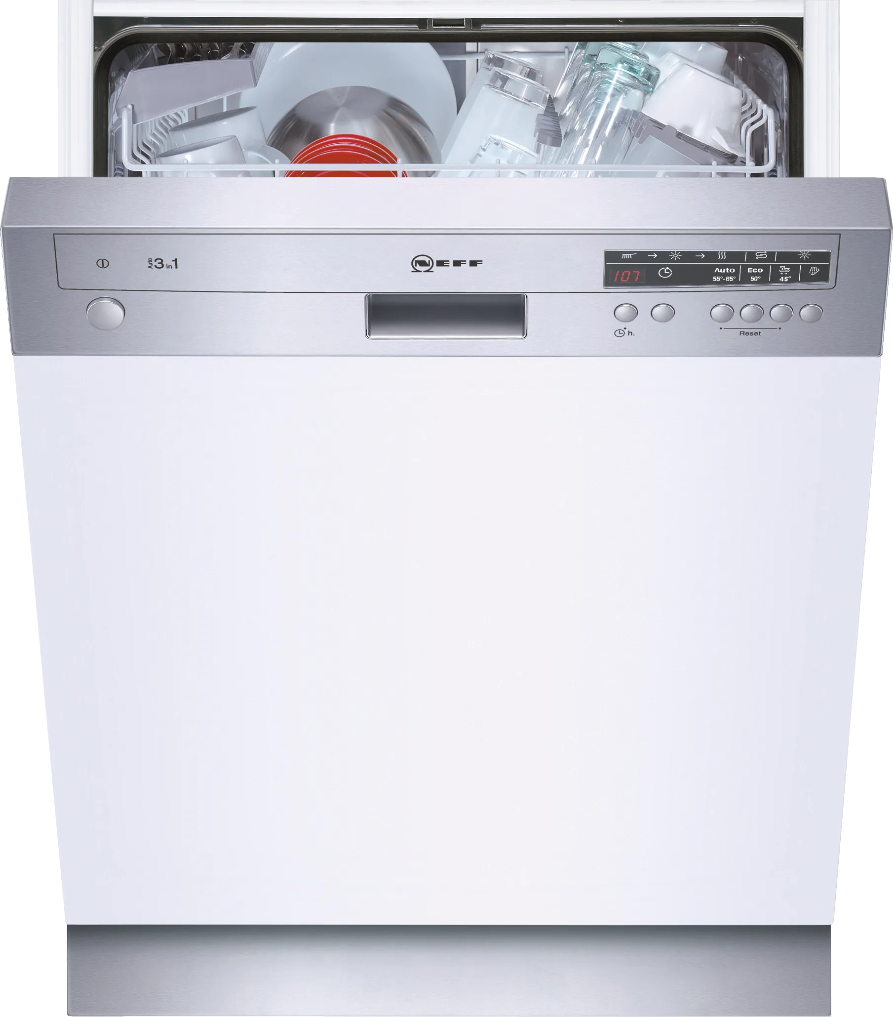 semi-integrated dishwasher 60 cm Brushed steel