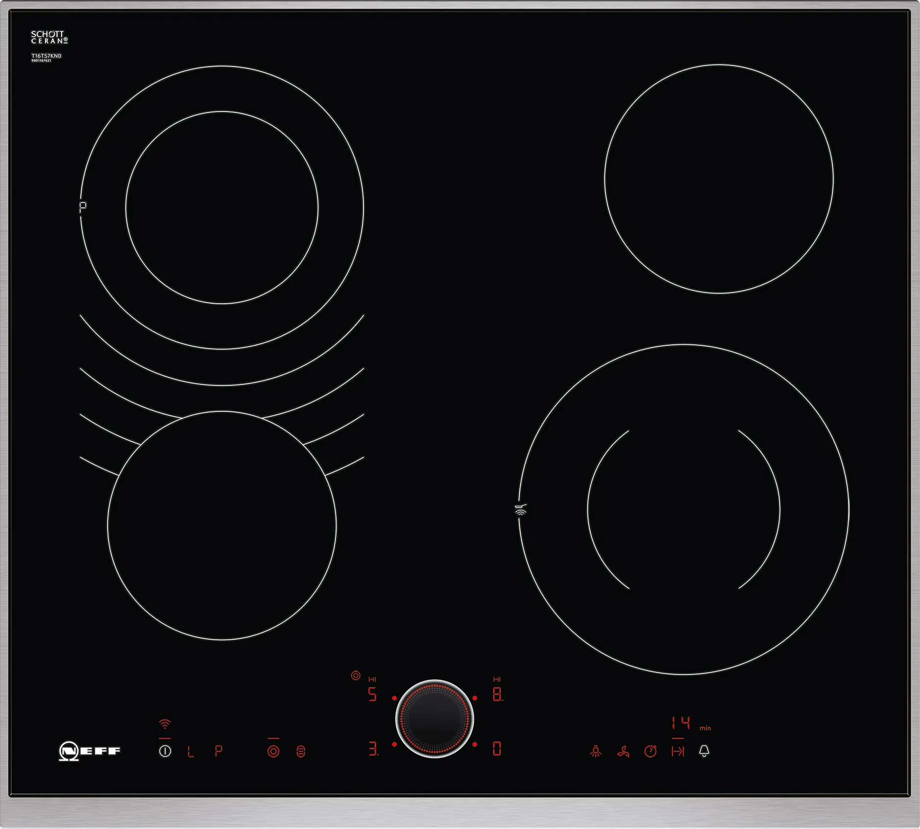 N 90 Electric hob 60 cm surface mount with frame