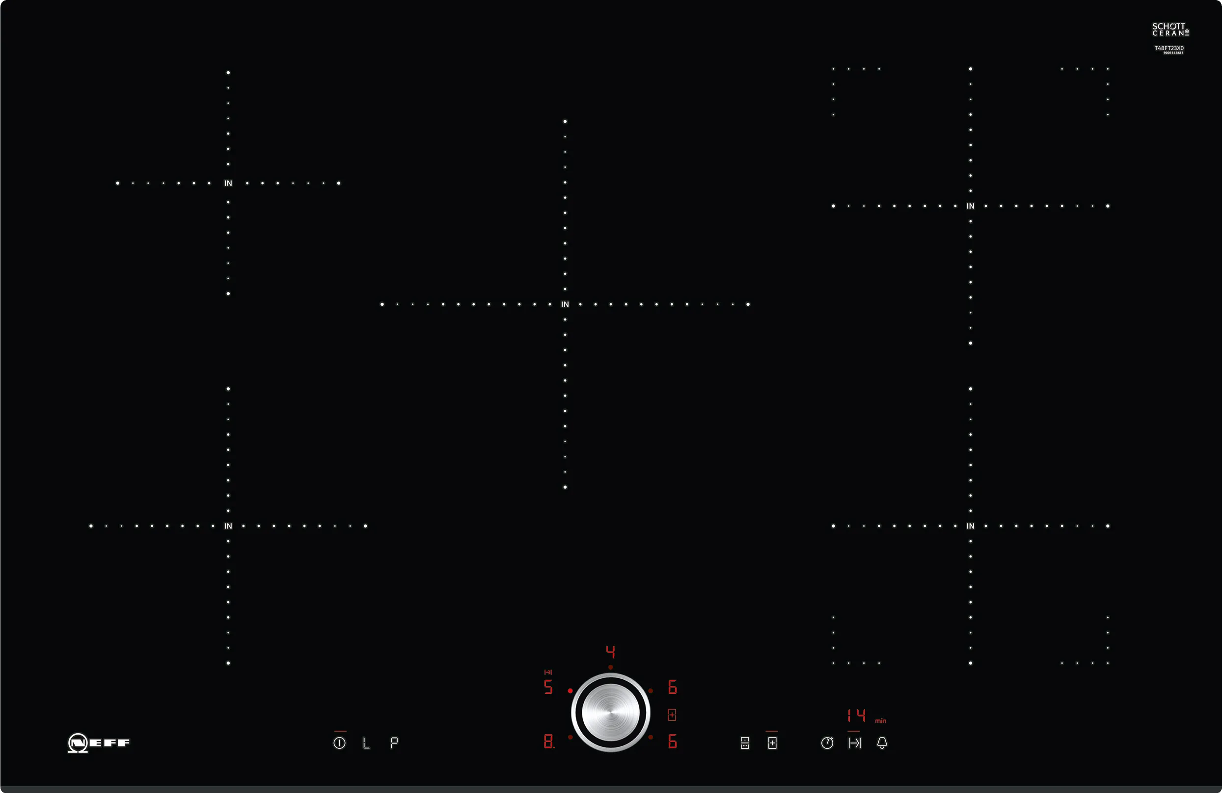 N 70 Induction hob 80 cm Black,  