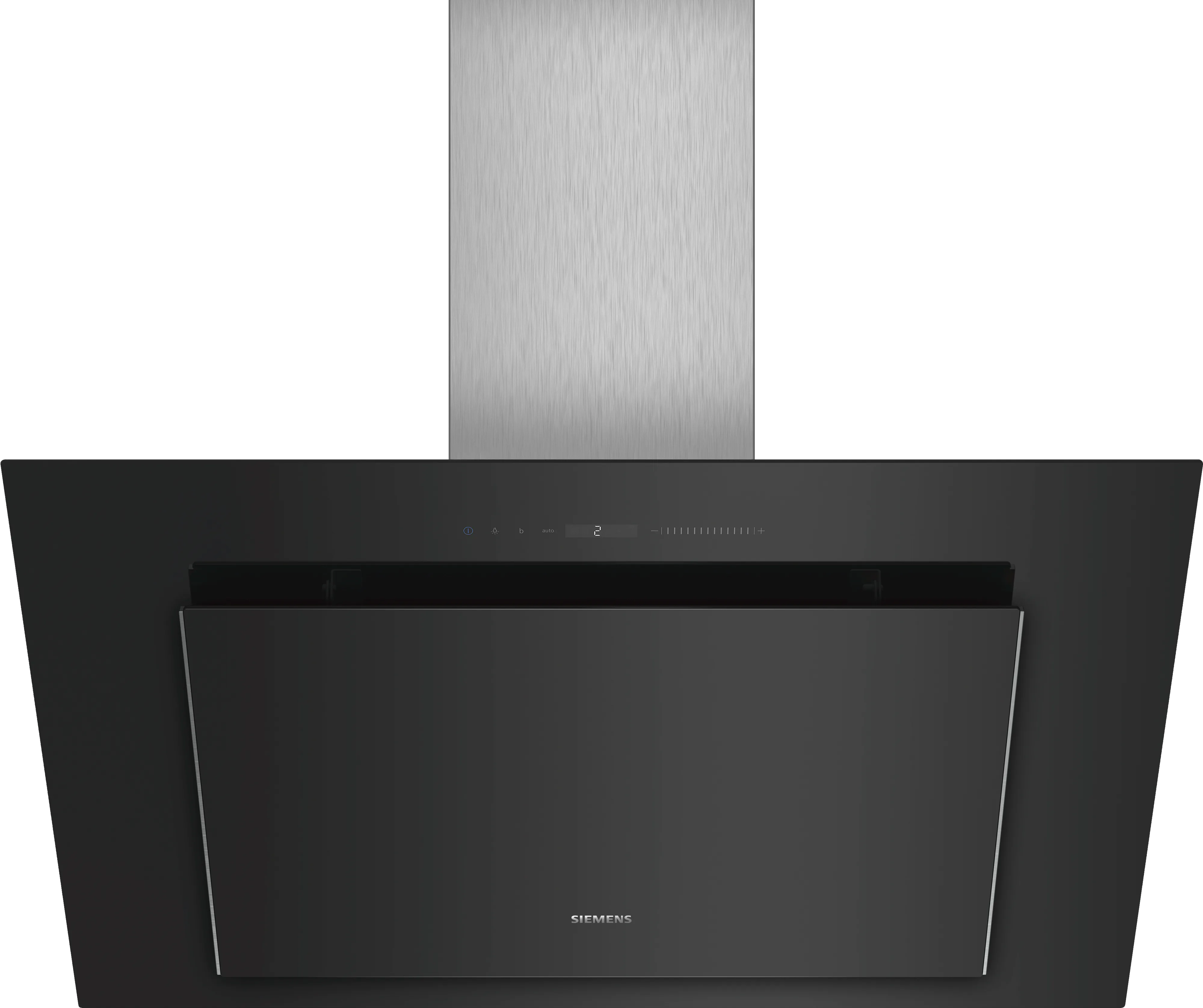 iQ500 wall-mounted cooker hood 90 cm clear glass black printed 