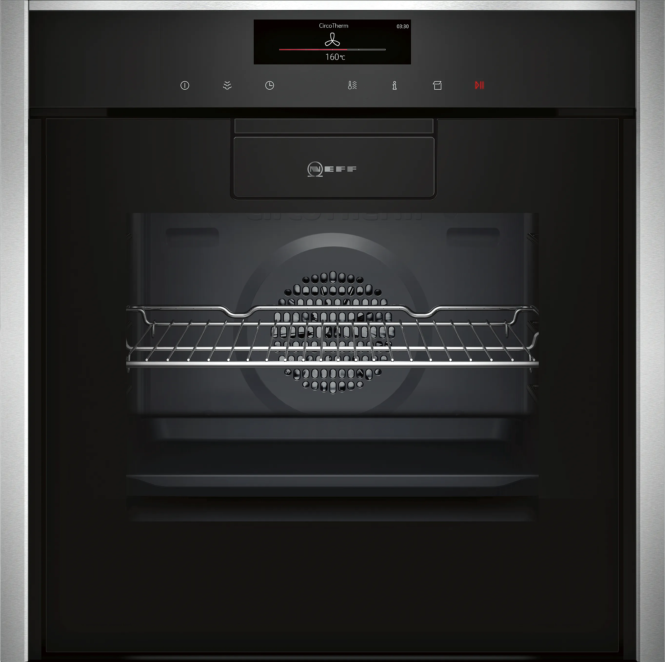 N 90 Built-in oven with added steam function 60 x 60 cm Stainless steel 